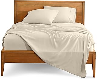 Bare Home Queen Sheet Set - Luxury 1800 Ultra-Soft Microfiber Queen Bed Sheets - Double Brushed - Deep Pockets - Easy Fit - 4 Piece Set - Bedding Sheets & Pillowcases (Queen, Sand)