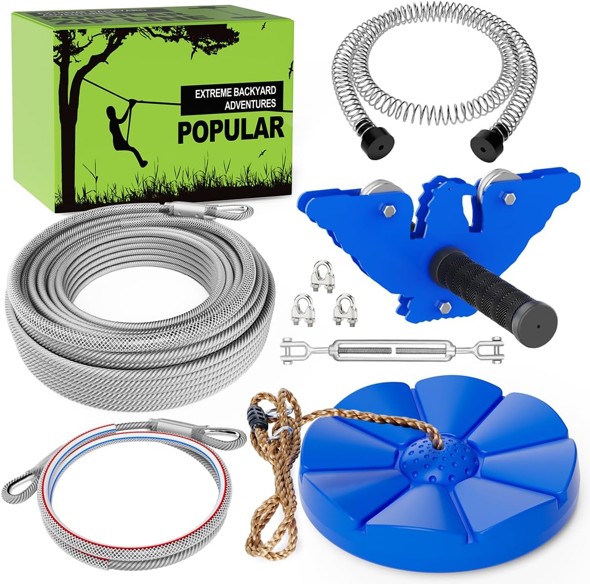 X XBEN Zip line Kits for Backyard 65FT, Ziplines for Kids and Adults