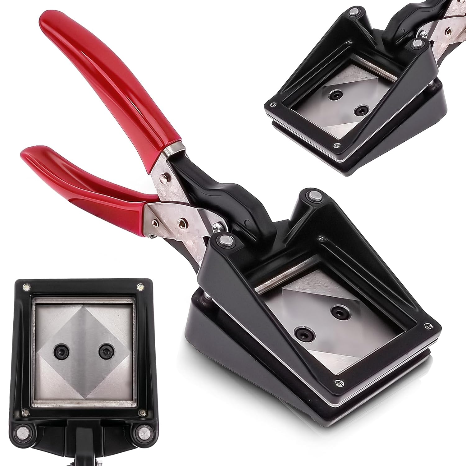 2 x 2 inch Passport Photo Cutter, Handheld ID Photo Die Punch Tool for Passport, Licenses, Business Cards, Picture Cutting Tool for Office, Home, School Use