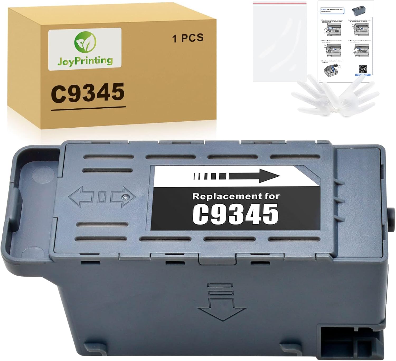 JoyPrinting C9345 Ink Maintenance Box Replacement for EPSON C9345 C12C934591 Work with ET-5880 ET-5850 ET-5800 ET-16600 ET-16650 ET-16150 ET-M16600 WF-7840 Printers (With Chip, 1 Pack)