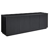 Henn&Hart Hanson Rectangular TV Stand for TV's up to 75" in Black Grain
