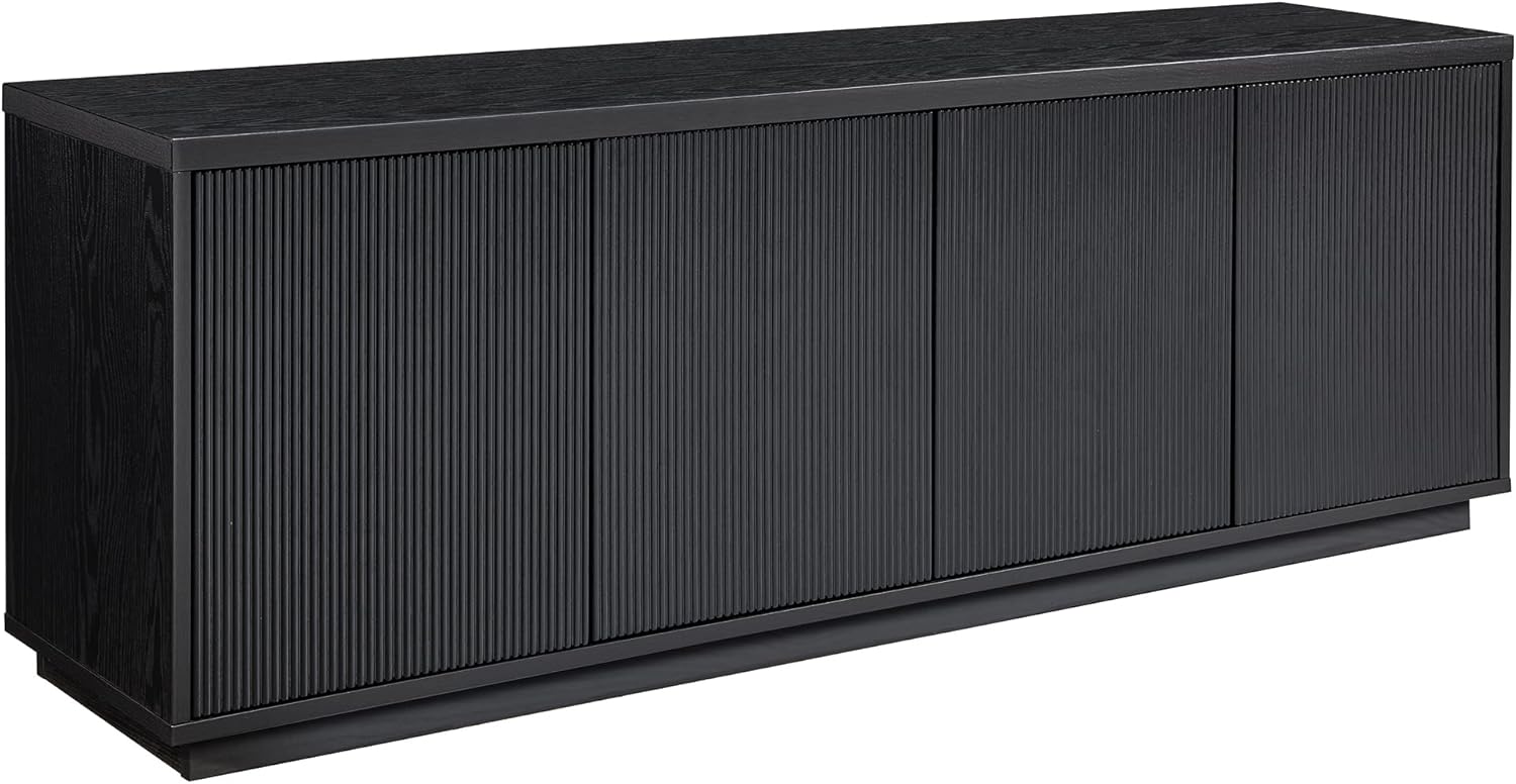 Henn&Hart Hanson Rectangular TV Stand for TV's up to 75" in Black Grain