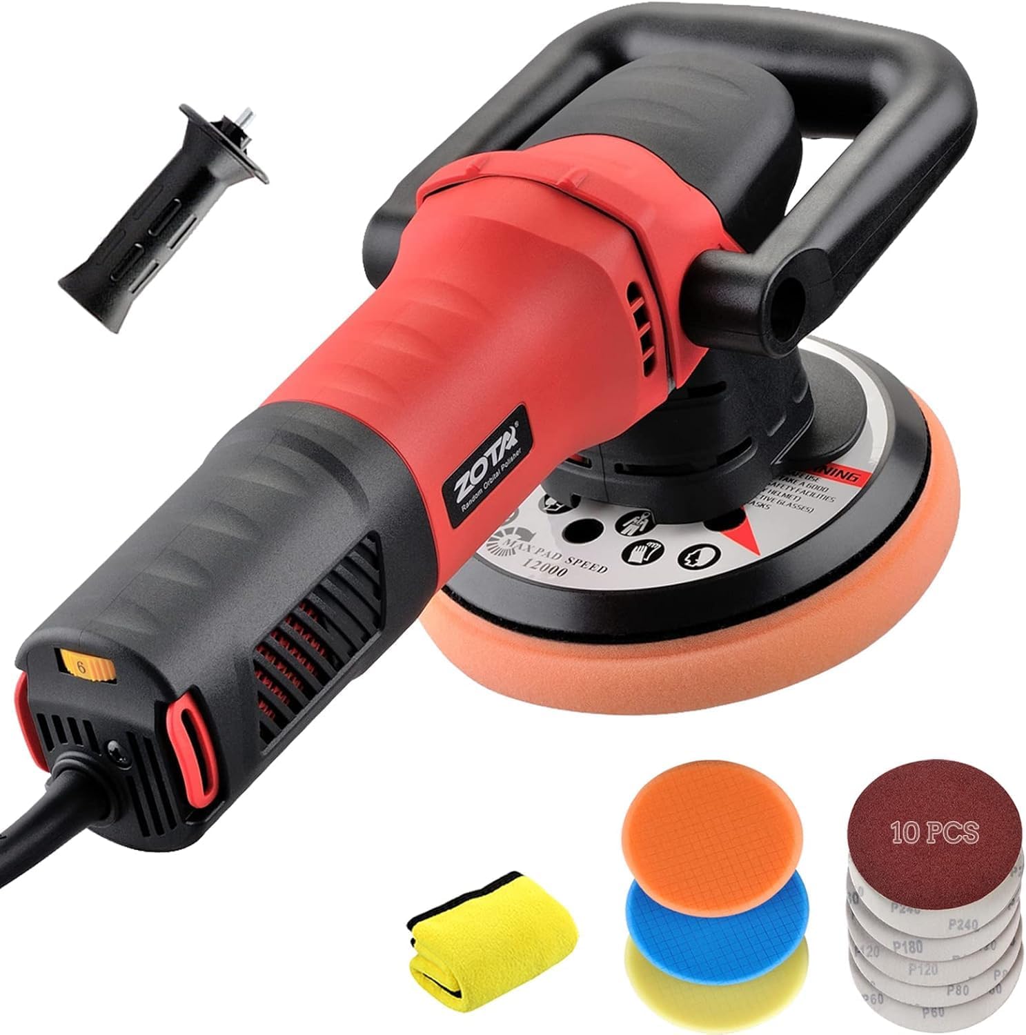 Car Buffer Polisher,6 inch Orbital Polisher,Dual Action Polisher with 6 Variable Speed, 750W Ramdom Orbital Polisher Buffer for Car Detailing,car buffers and polishers kit for Waxing Polishing.