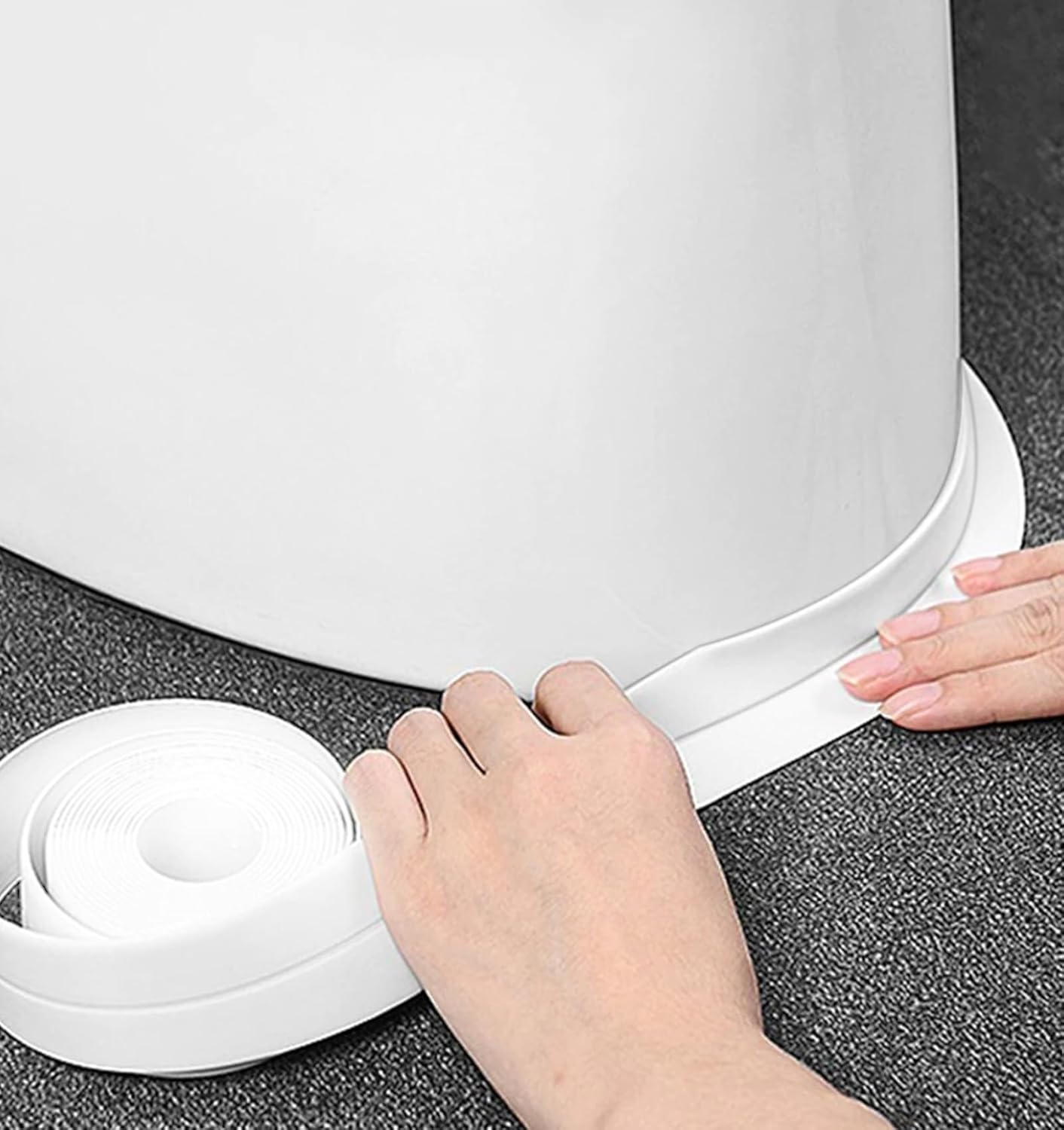 Generic Bath Sealant Strip - 5M Self-Adhesive Waterproof Caulk Tape - White, PVC, Mold Resistant - Ideal for Bathtub, Sink, Tile Sealing