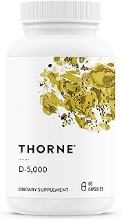 THORNE Vitamin D-5000 - Vitamin D3 Supplement - Support Healthy Bones, Teeth, Muscles, Cardiovascular, and Immune Function - NSF Certified for Sport - Dairy-Free, Soy-Free - 60 Capsules