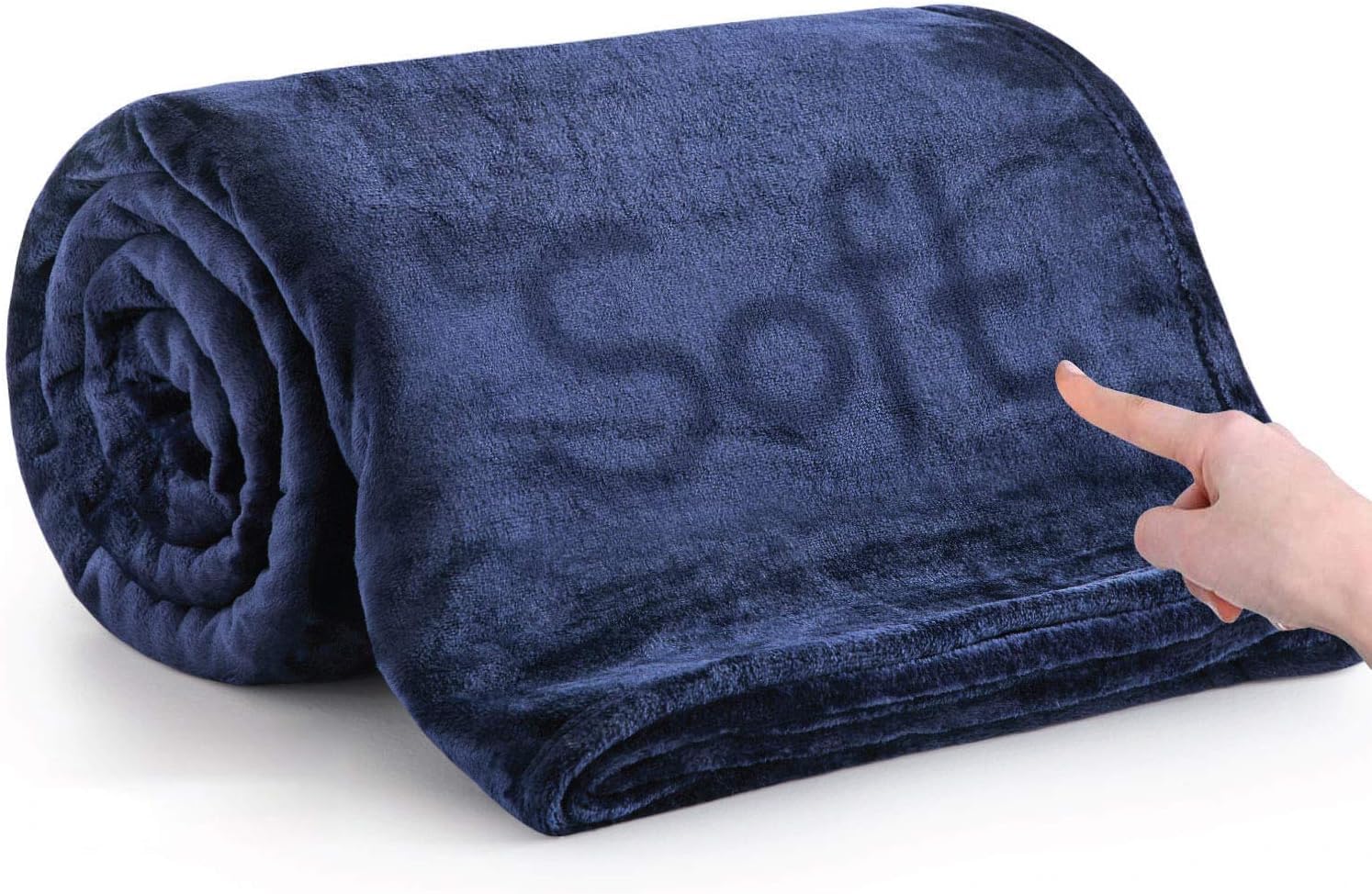 IR Imperial Rooms Fleece Blankets Queen Size 90x90 Inches - Super Soft Fluffy Throw Blanket for Sofa and Bed - Warm and Cozy Lightweight 400 GSM Microfiber Bed Throws Blankets (Queen, Navy)