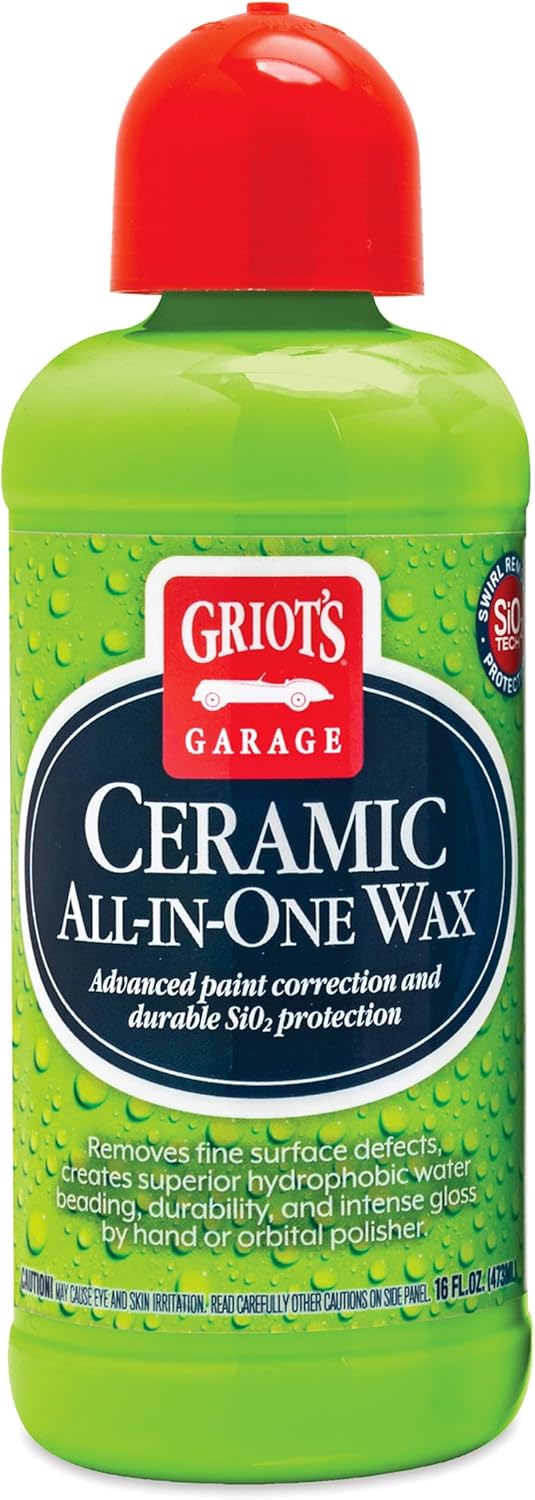 Griot’s Garage Ceramic All-In-One Wax for Car Waxing, Trucks, and RVs, Ideal for Defect Removal and Paint Protection, 16 Oz, 10895