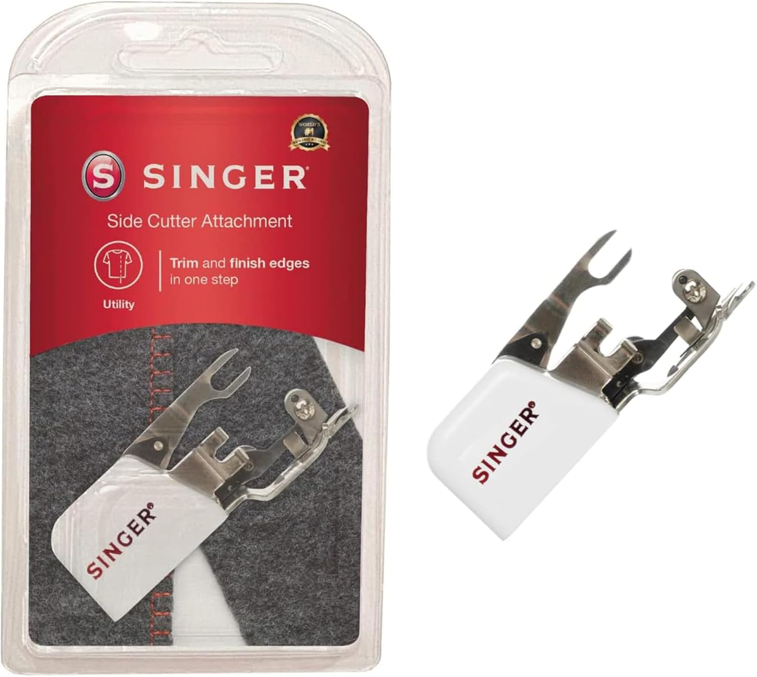 Singer Side Cutter Attachment | Trim & Finish Fabric Edges Seamlessly | Ideal for Zigzag & Overedge Stitches | Compatible with Low-Shank Sewing Machines