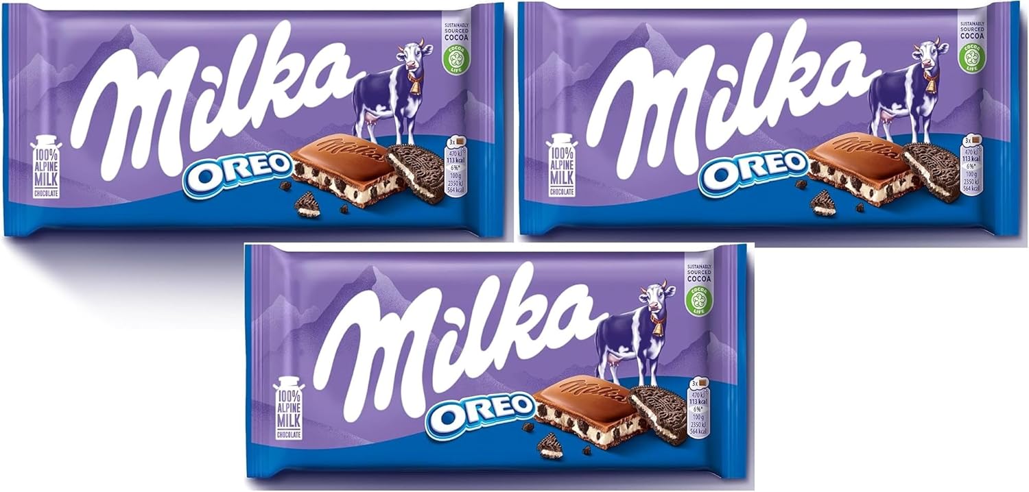 Indulge in Milka's Oreo Chocolate Bar - 3 Pack Delight