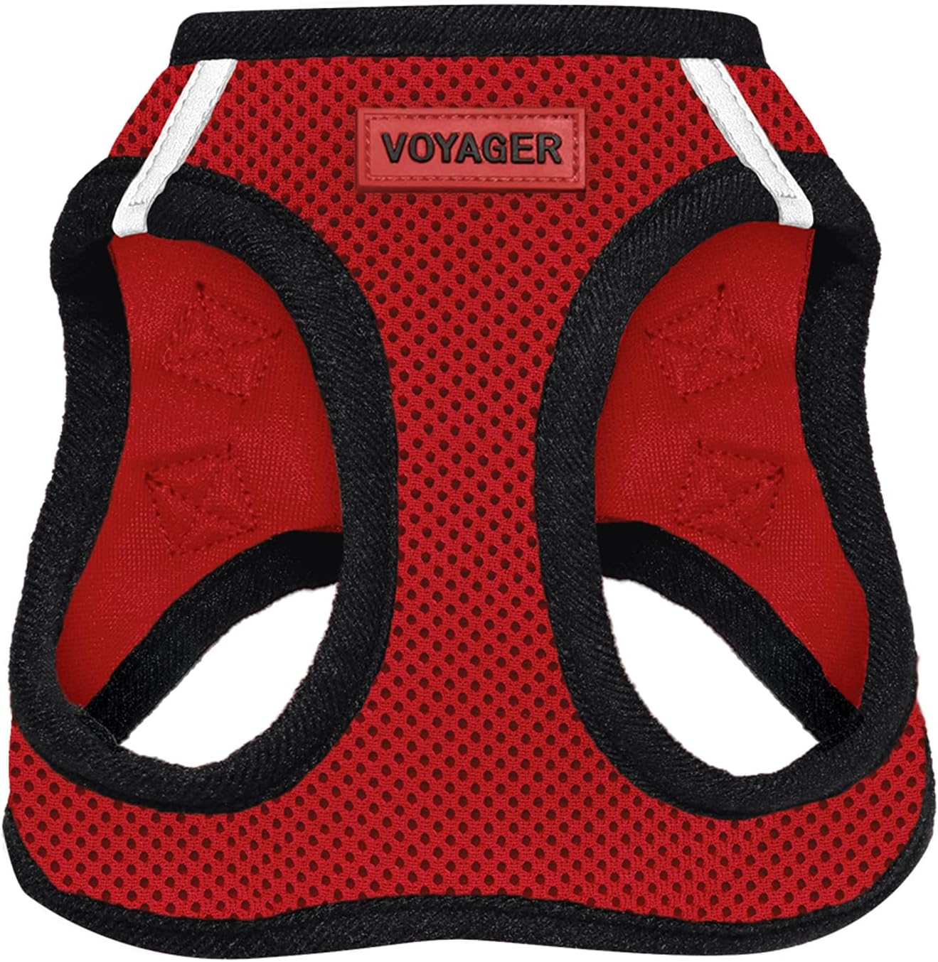 Voyager Step-In Air Dog Harness - All Weather Mesh Step in Vest Harness for Small and Medium Dogs by Best Pet Supplies - Harness (Red/Black Trim), XX-Small