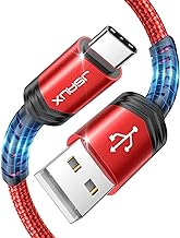 JSAUX USB C Cable [2-Pack 6.6ft], USB A to USB Cord 3.1A Fast Charging Compatible with iPhone 16/16 Plus/16 Pro/16 Pro Max/iPhone 15 Series, Samsung Galaxy S20 S10 S9, Note 20 10, Car Play, LG - Red