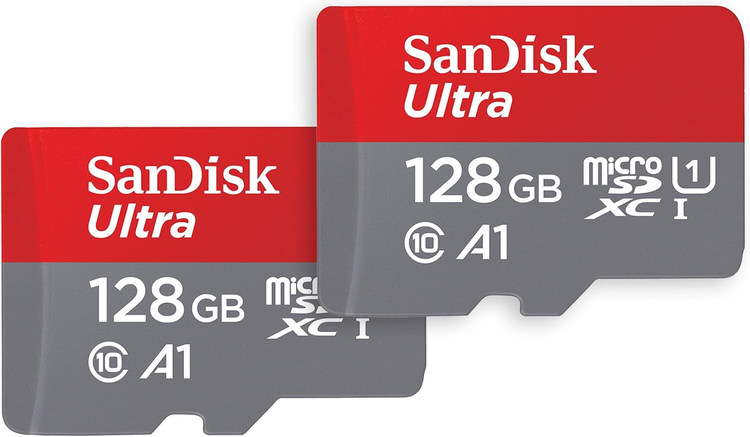 SanDisk 128GB (2-Pack) Ultra microSDXC UHS-I Memory Card (2x128GB) with Adapter - SDSQUAB-128G-GN6MT [New Version]