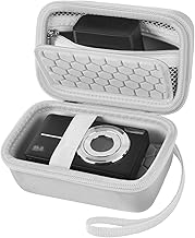 Comecase Digital Camera Carrying Case Compatible with CAMKORY/for VAHOIALD/for Canon PowerShot G7X/ for Kodak Pixpro/for Sony DSCW800 Compact Small Camera Storage Bag for Boys Girls Kids (White)