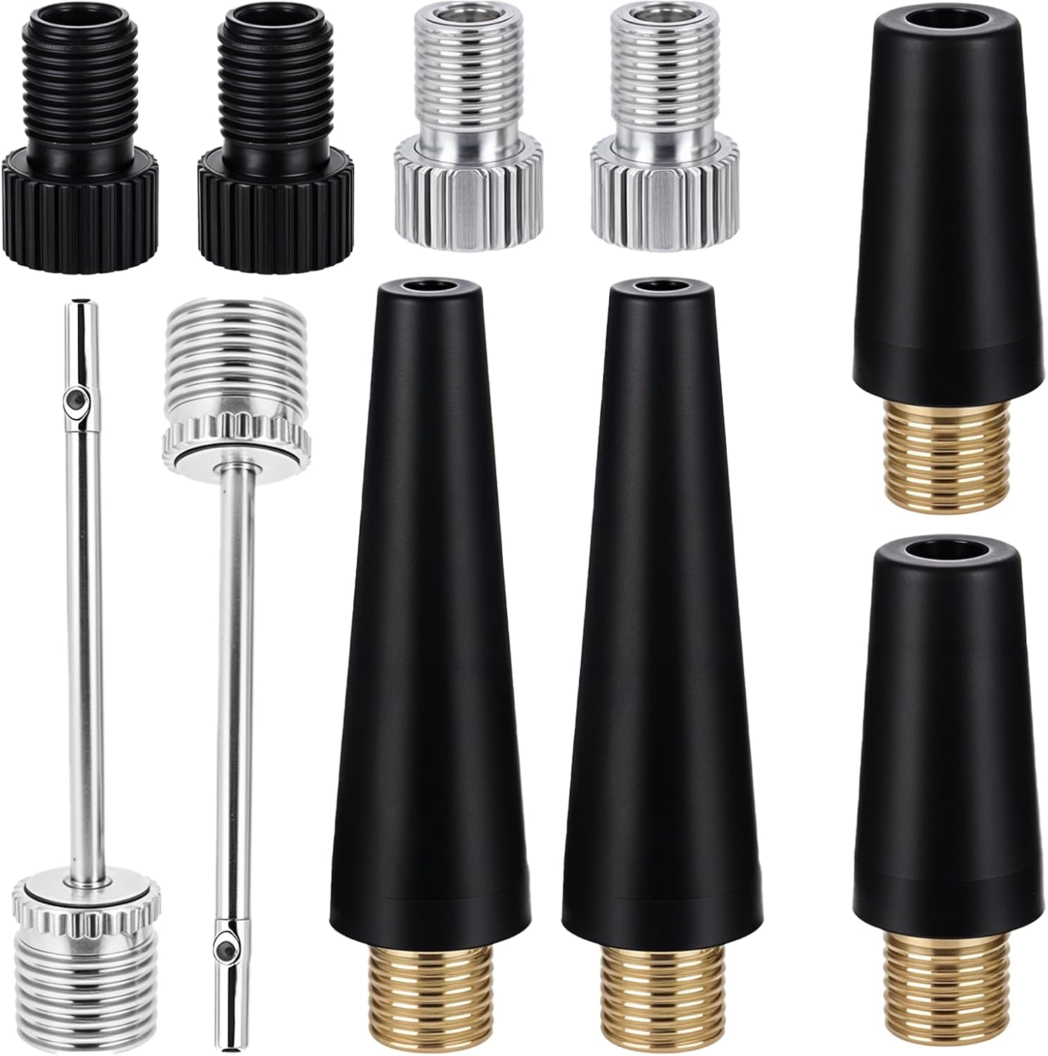 Hariendny 10 Pack Balloon Pump Adapter Pump Nozzle Football Valve Gym Ball Valve Inflation Nozzle Bike Tire Valve Adapter Inflator Needles for Basketball Volleyball Swim Ring Bicycle