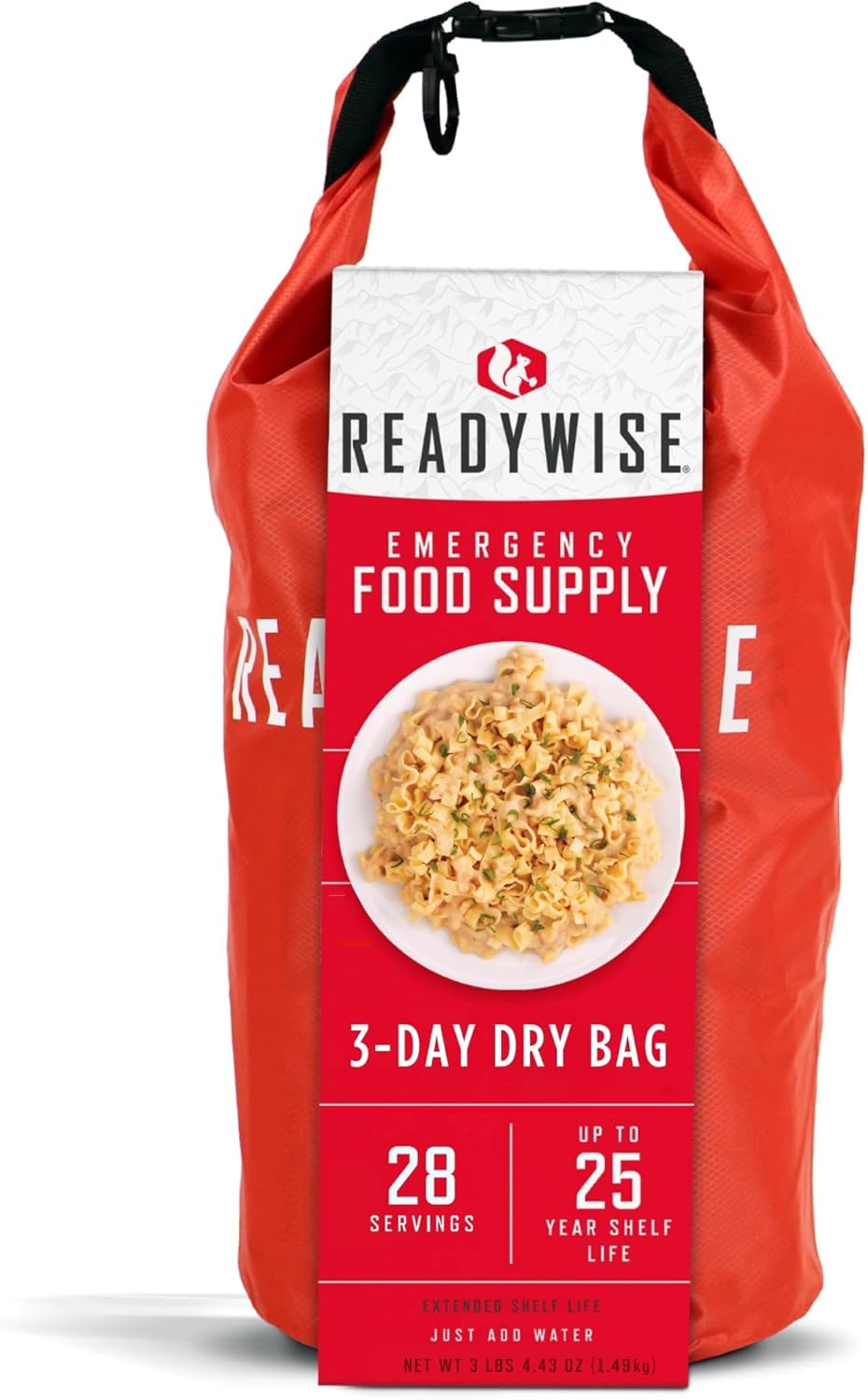 ReadyWise, 28 Servings, Breakfast, Lunch & Dinner, Grab & Go Dry-Bag, Freeze Dried, Up To 25 Years Shelf Life, Emergency Food, 3 Days For 1 Person
