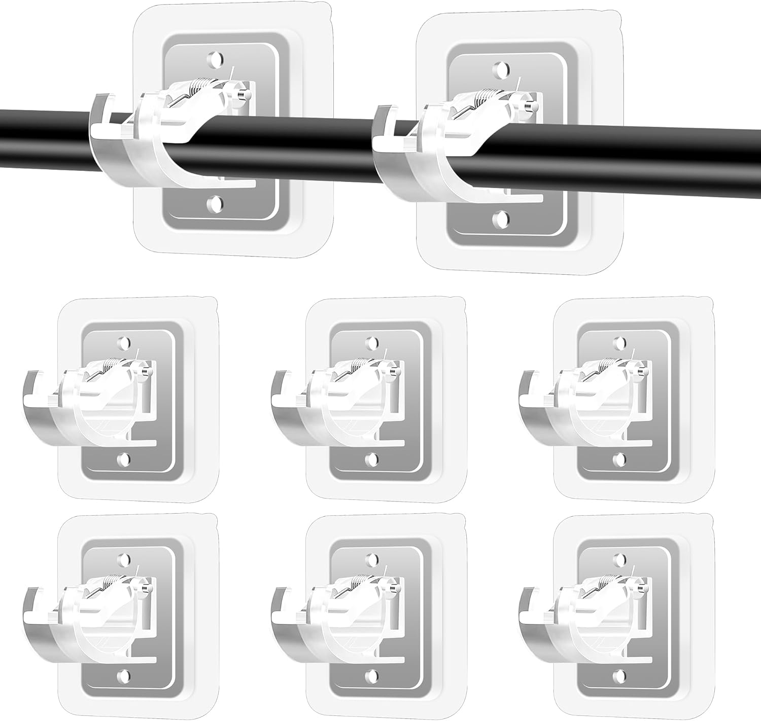 Mytium 8PCS Self-Adhesive Curtain Hooks,No Drill Curtain Pole – Easy Install Pole Brackets, Adjustable Rods, Perfect for Doors, Windows & Swinging Doors Accessories for Home Use
