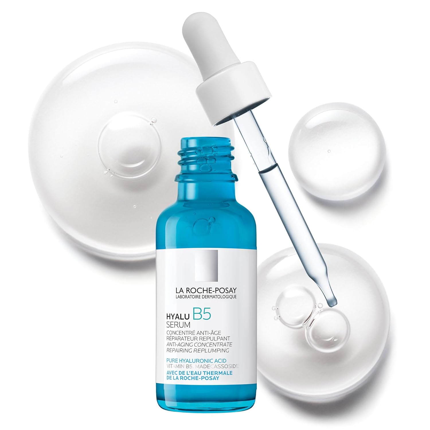 La Roche-Posay Hyalu B5 Pure Hyaluronic Acid Serum for Face, with Vitamin B5, Anti-Aging Serum for Fine Lines and Wrinkles, Hydrating Serum to Plump and Repair Dry Skin, Safe on Sensitive Skin