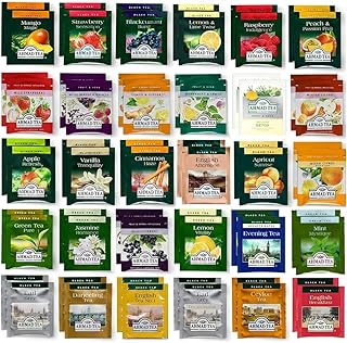 Tea Bags Sampler Assortment Variety Pack - 60 Count - Excellent Variety - Earl Grey, English Breakfast, Green, Black, Herbal, Strawberry and more | Pack of 60 by SnackWave