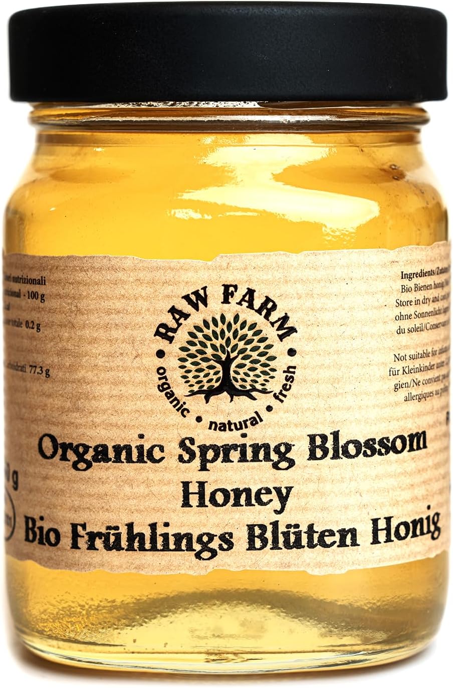450 g Organic Spring Flowers Blossom Bee Honey, Collected from wild virgin forests