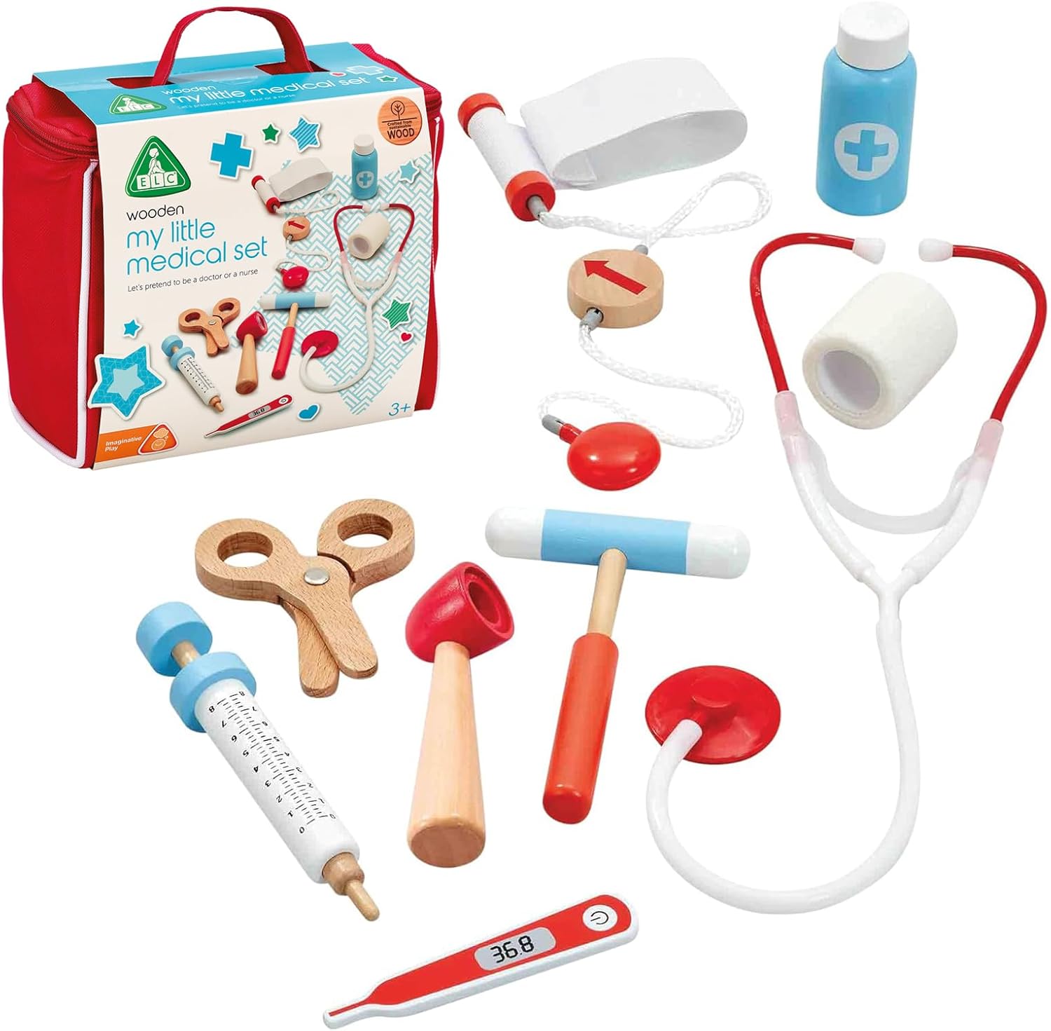 Early Learning Centre My Little Medical Case Playset - Wooden Doctors Play Set For Kids, Ages 3+