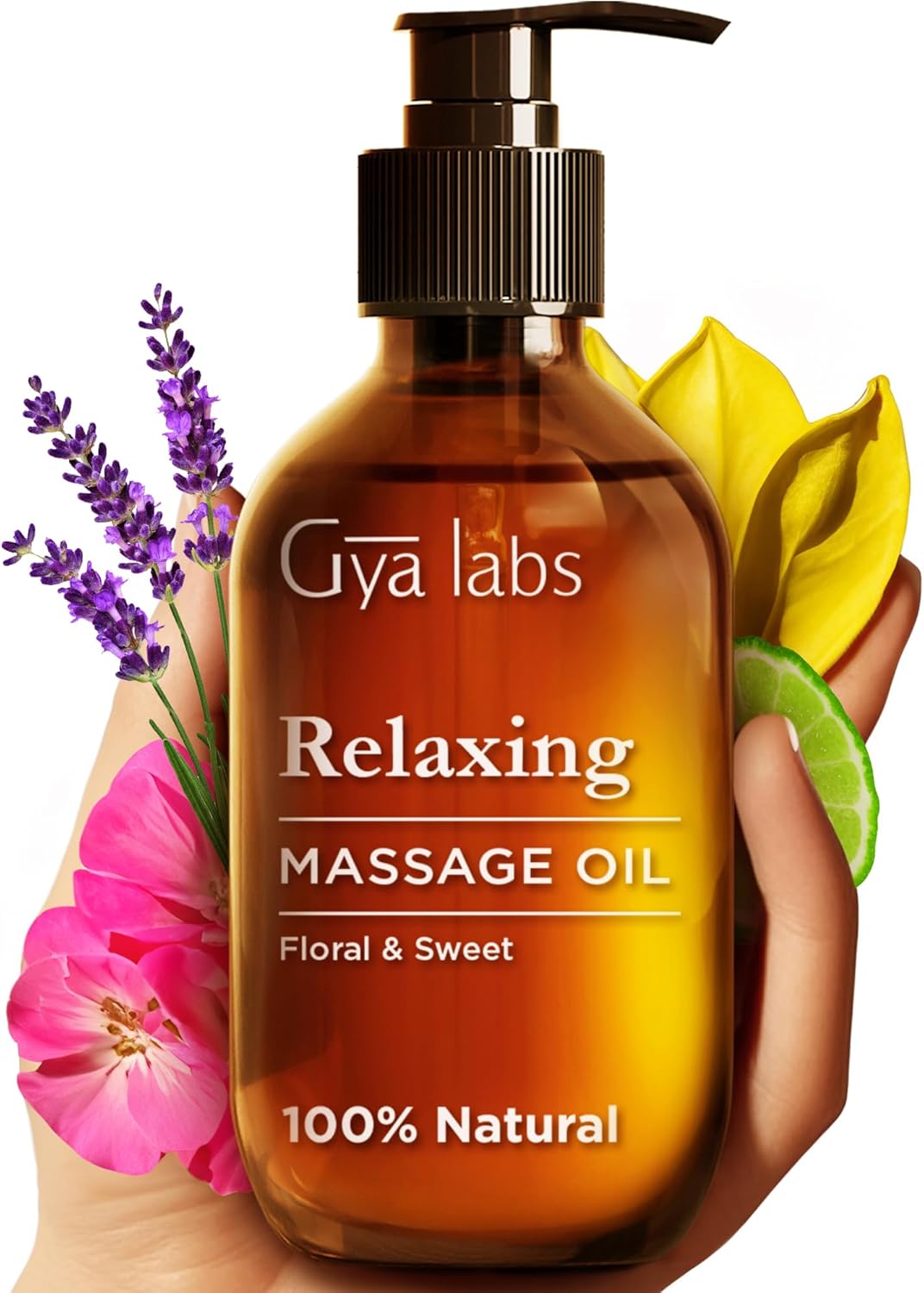 Gya Labs Relaxing Massage Oil for Sore Muscles - Spa Quality Sore Muscle Massage Oil - Warming Massage Oil Non Greasy & Body Massage Oil for Men & Women - 100% Natural (200 ml)