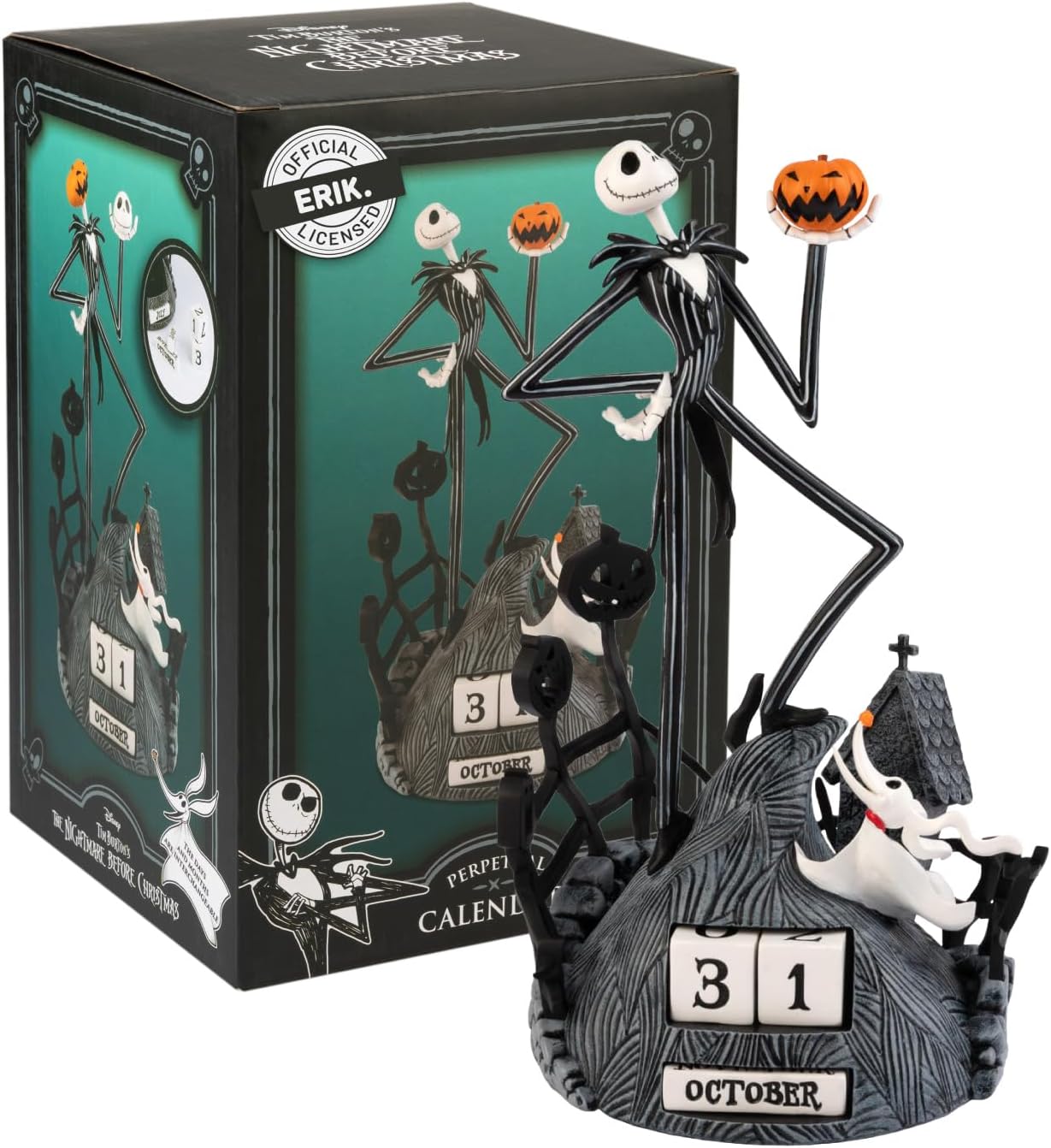Grupo Erik Perpetual Calendar - Disney The Nightmare Before Christmas Gifts | Desk Calendar, Home Office Desk Accessories, Home Decor Accessories | Disney Gifts