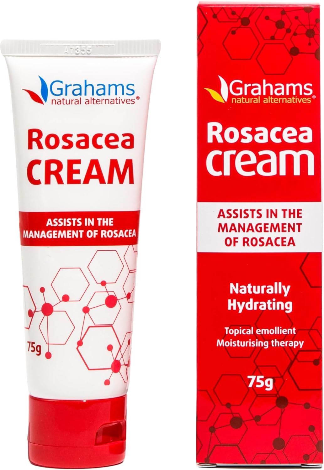 Grahams Natural Rosacea Cream - Clinically Proven Anti-Redness Treatment for Face to Soothe, Moisturise, Hydrate & Calm Sensitive Rosacea-Prone Skin - Hypoallergenic, Steroid-Free (1 x 75g)