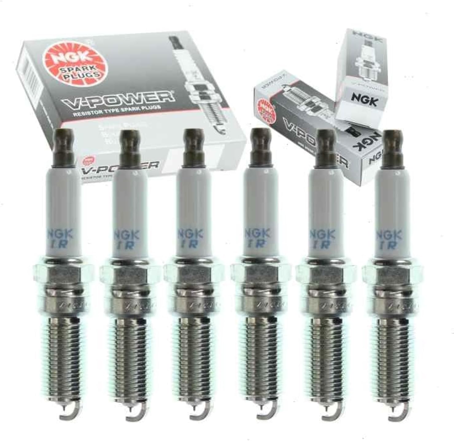 6 pc NGK V-Power Spark Plugs compatible with Jeep Wrangler 3.8L V6 2007-2011