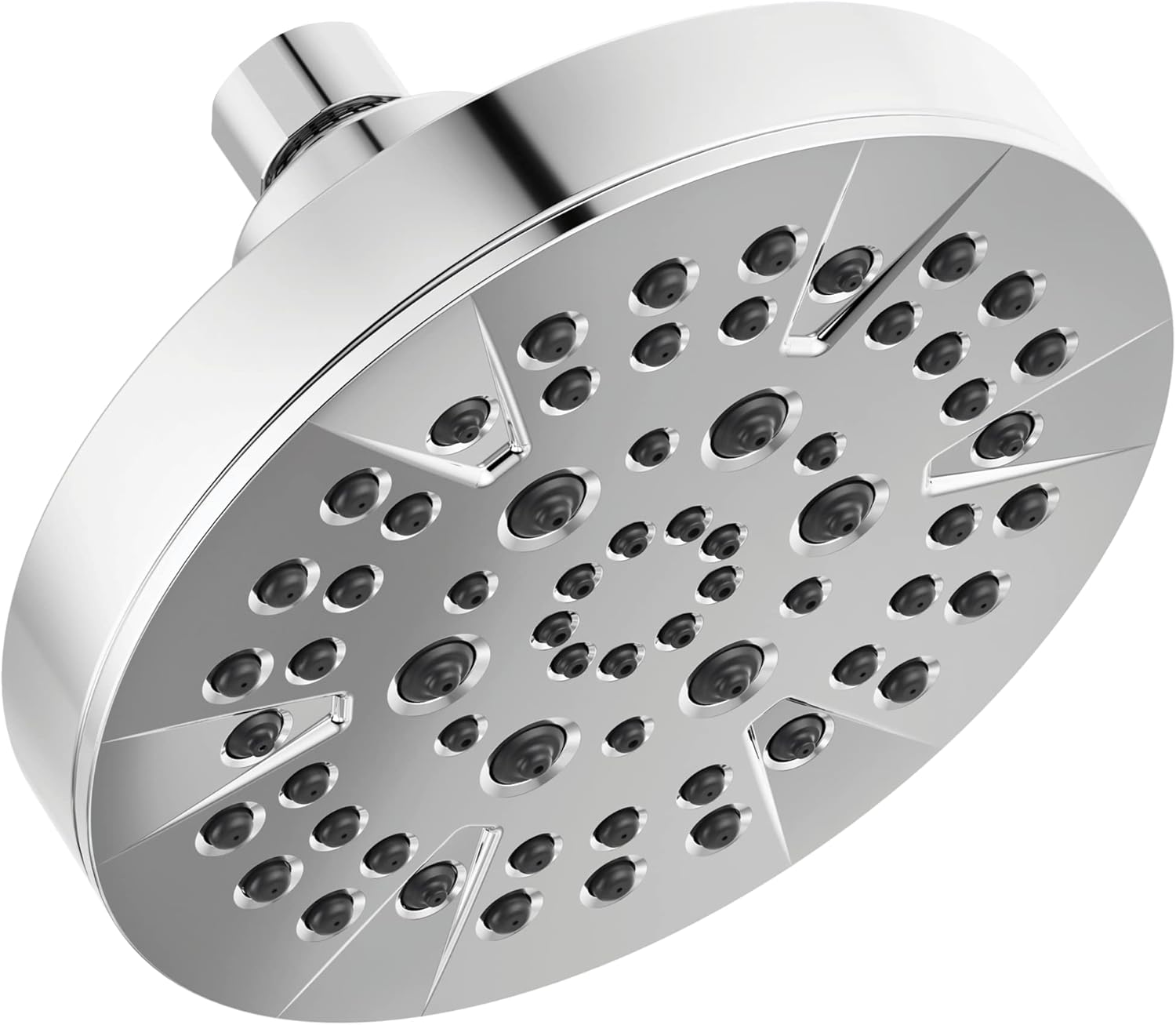 Delta 6-Setting Chrome Shower Head with High Pressure Spray, 6 Inch Round Shower Head, Showerheads, 1.75 GPM Flow Rate, Chrome 52535