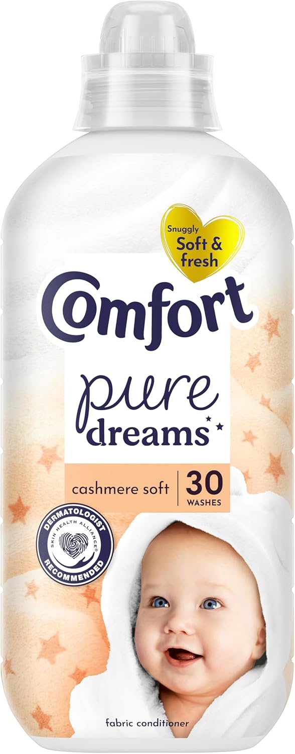 Comfort Pure Dreams Cashmere Soft Fabric Conditioner Dermatologist-Recommended Gentle Next to Sensitive Skin 30 washes (900 ml)