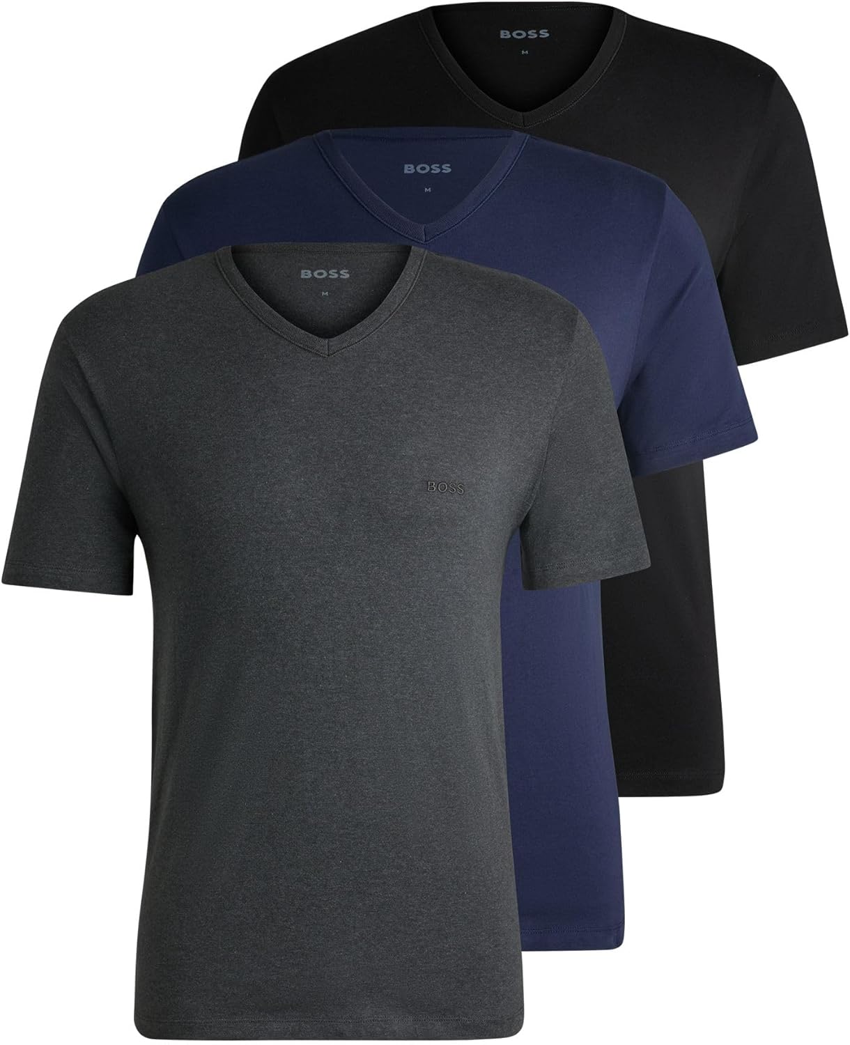 BOSS Mens Pack T-Shirt Short Sleeve Cotton