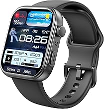 TOZO S6 Smartwatch 1.85" AMOLED Ultra-Clear Screen Dynamic Watch Faces Bluetooth Call,100+ Sports Modes Fitness Watch Activity Tracker with Heart Rate/Sleep/Blood Oxygen Monitor IP68 Waterproof Black