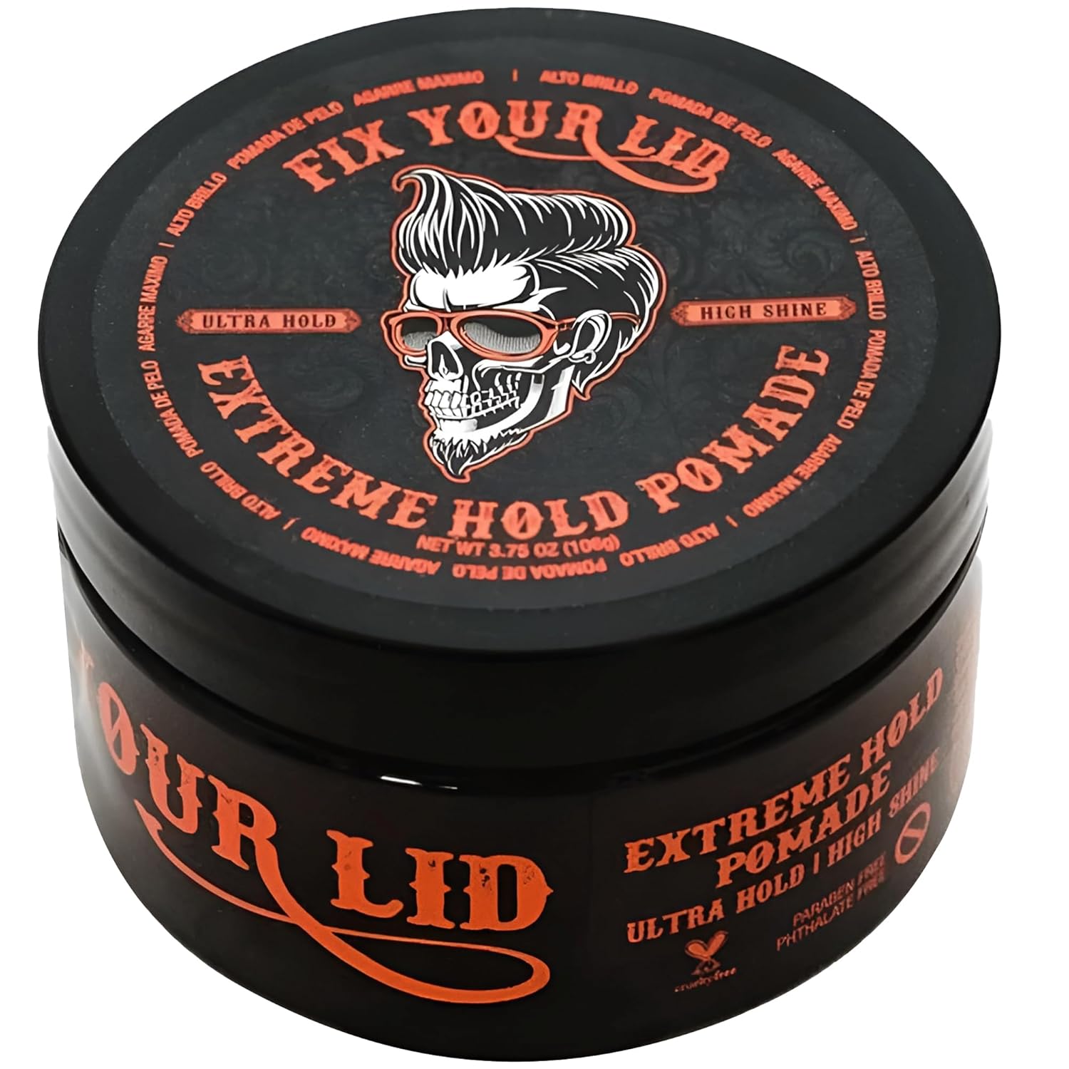 Fix Your Lid Extreme Hold Hair Pomade For Men - High Shine Water Based Hair Gel 3.75 oz - Easy To Wash Out
