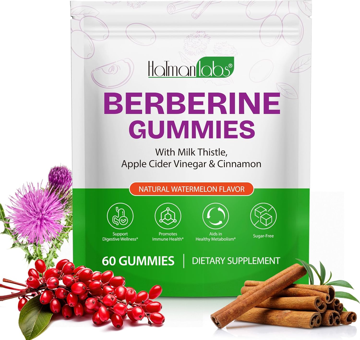 Berberine Gummies,Berberine Supplement,Berberine Complex Gummies for Metabolism, Energy, Gut Health, Fasting & Body Mass Control