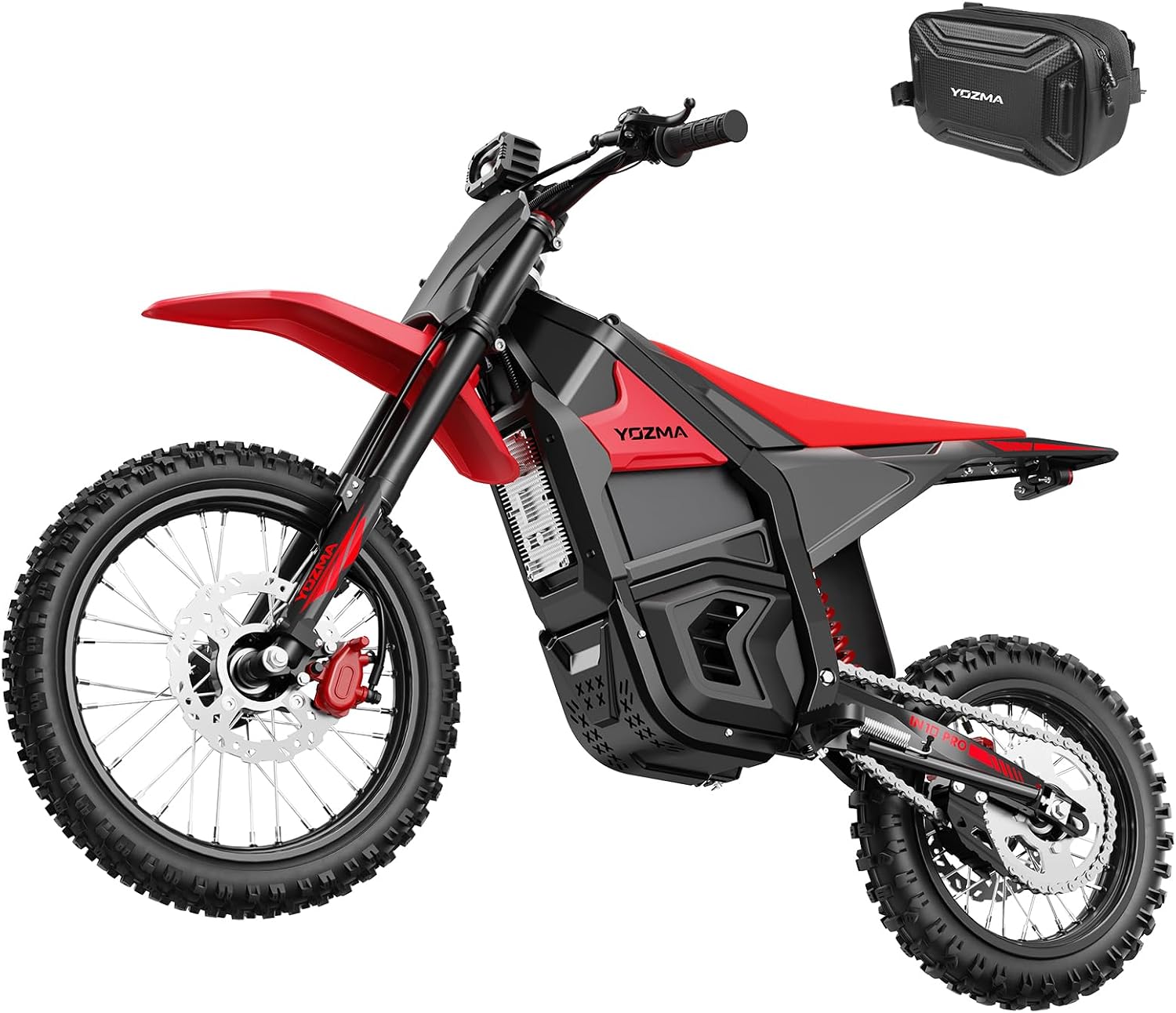 Yozma IN10 Pro Electric Dirtbike for Teen, Mid-Mounted 5500W Peak Motor 50MPH Electric Motorcycle, 60V 27AH Battery with Dual Hydraulic Damping，17''/14'' Hydraulic Brakes