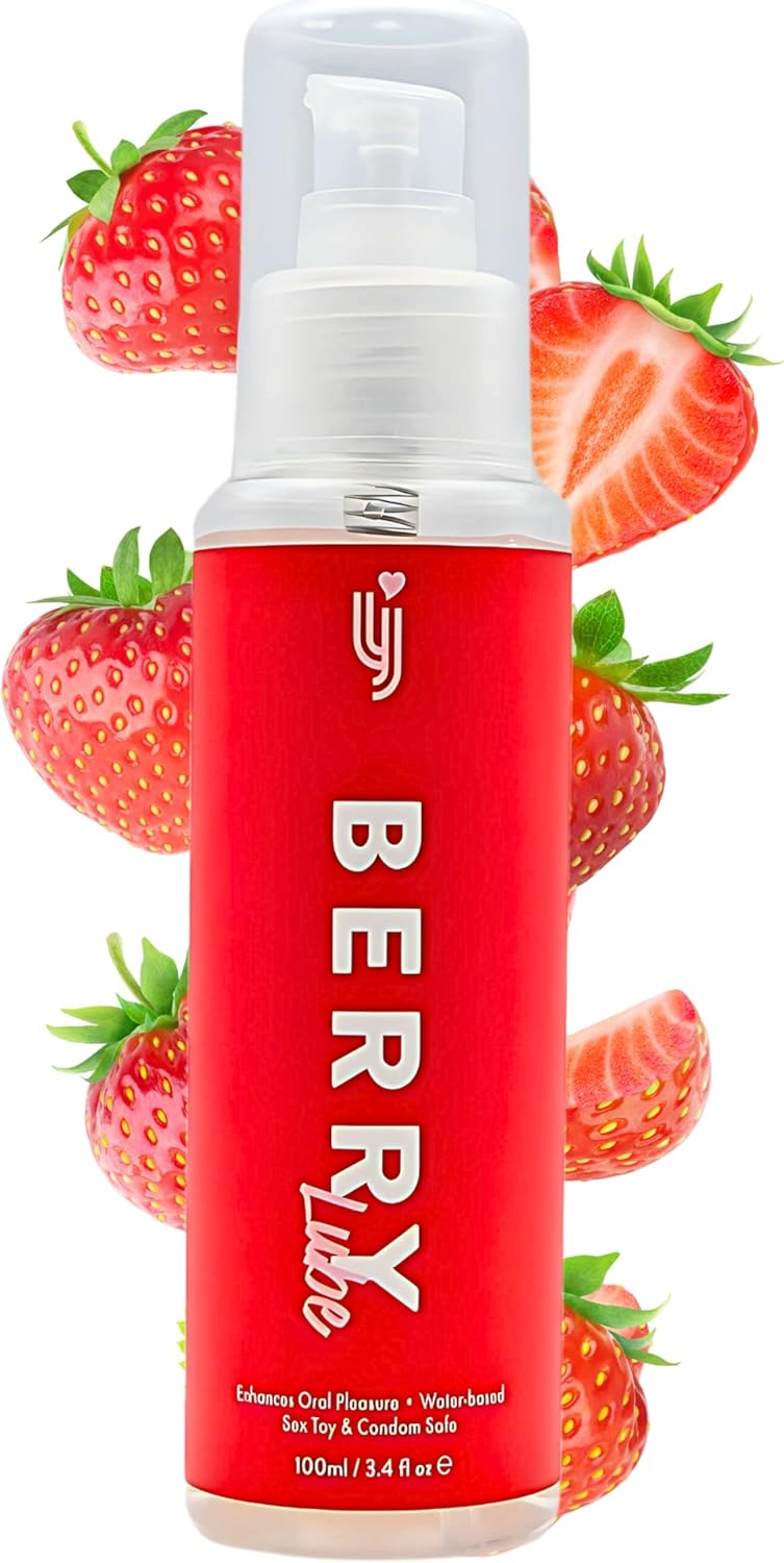 Loving Joy Strawberry Flavoured Lube 100ml, Edible Lubricant, Lubricants & Licks, Sugar-Free, Water Based, Strawberry Flavour