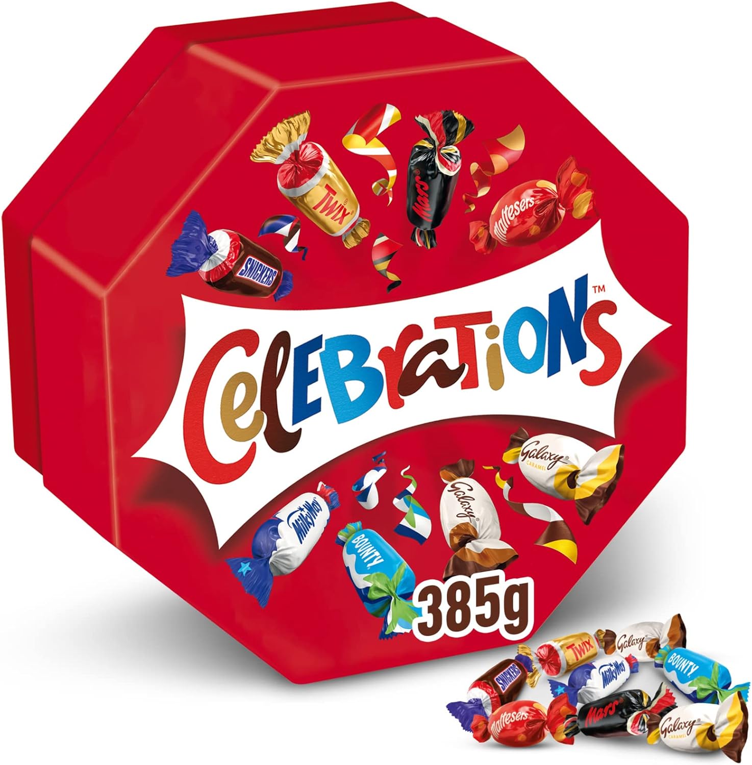 Celebrations Chocolate Gift Box, 385g Assorted Chocolates Snack Box With Mini Chocolate Bars & Biscuits