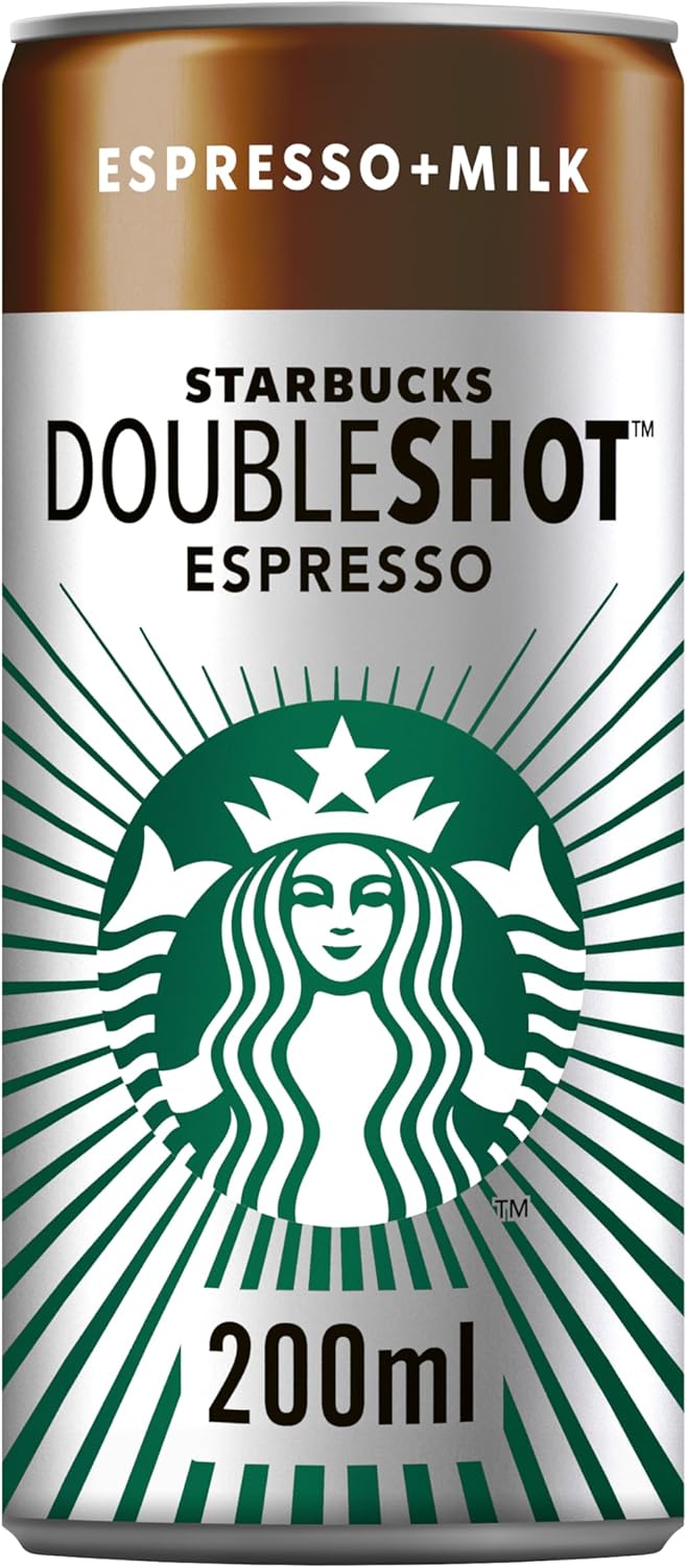 STARBUCKS ESPRESSO + MILK DOUBLESHOT ESPRESSO CAN 12 X 200 ML,PREMIUM COFFEE