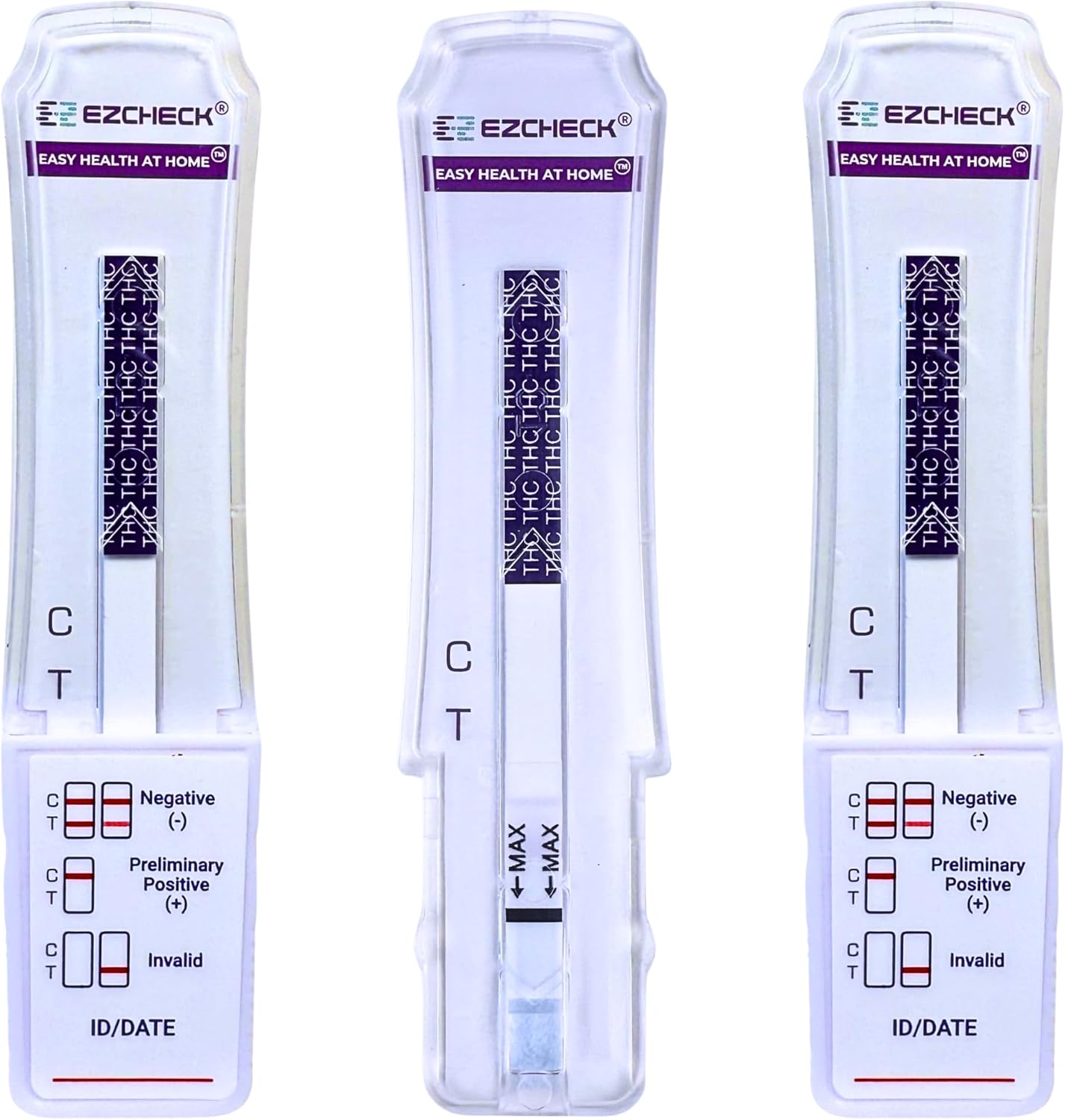 [3 Tests] EZCHECK® Highly Sensitive at Home Marijuana Drug Test, THC Dip Card, THC Urine Drug Test, Easy Home Drug Test, 50 ng/Ml - Fast Result in 5 mins - FSA/HSA Eligible