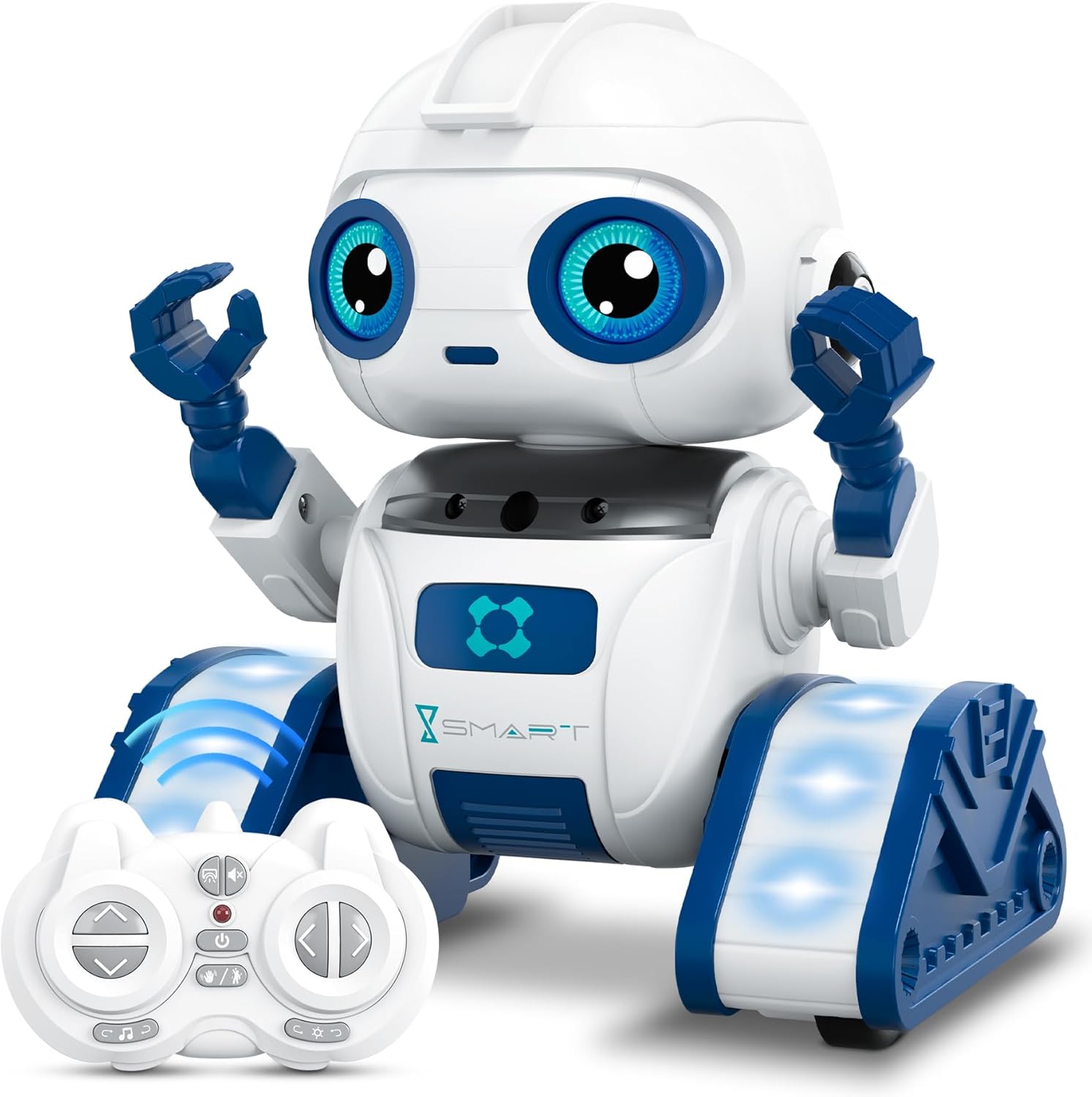Gontence Robot Toy, Rechargeable Remote Control Robots with Star Projector, Auto-Demo, Gesture Control, Flexible Movements, LED Eyes & Wheels, Music, Gifts for Age 4 5 6 7 8 Year Old Boys Girls