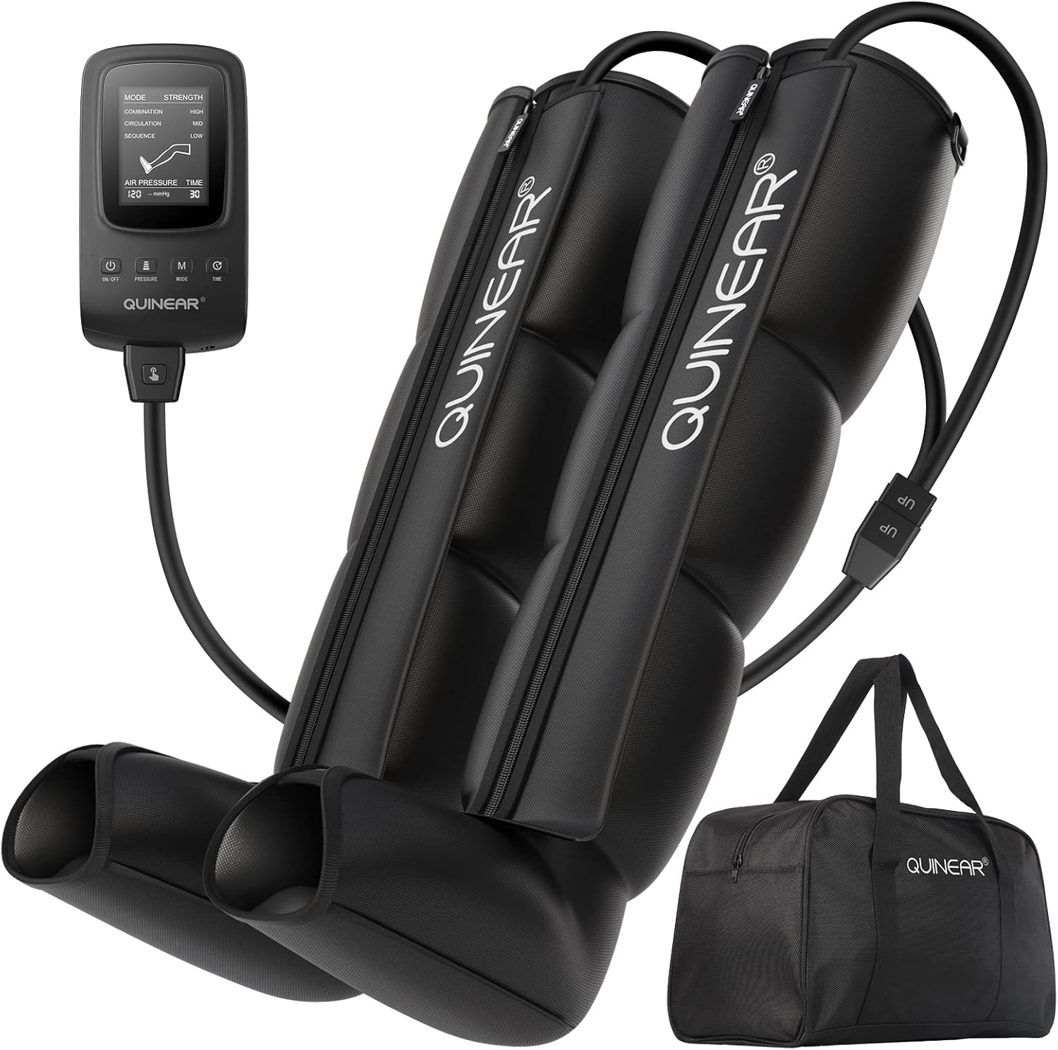 QUINEAR Air Compression Recovery System, Professional Sequential Device for Massage Therapy, Foot and Leg Recovery Boots to Improve Circulation for Athletes, FSA HSA Eligible (Medium)