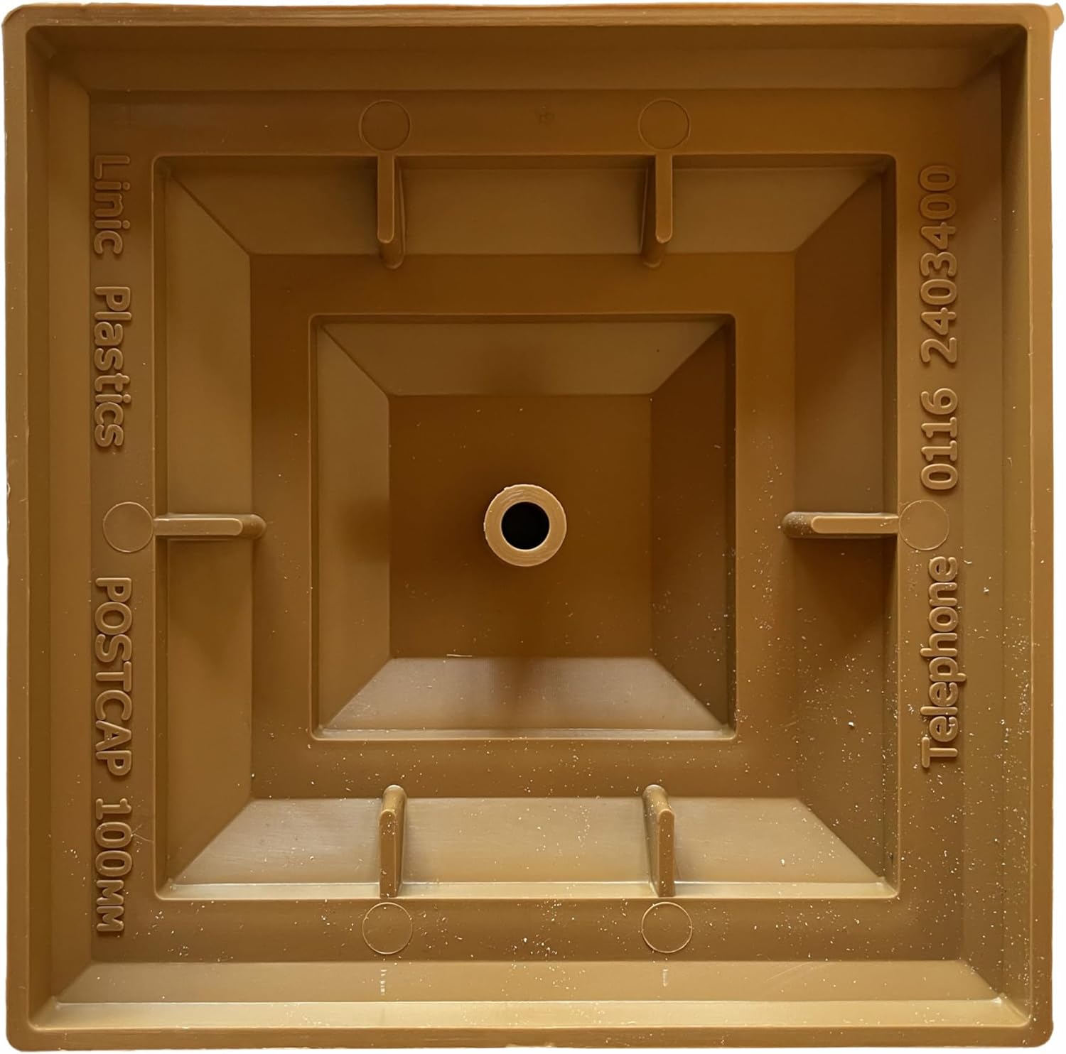 Pack of 10 Plastic Light Brown (Harvest Gold) Fence Posts Caps to fit a 4" Fence Post. UK Made, Rot Proof. (GT0049) Free UK Postage