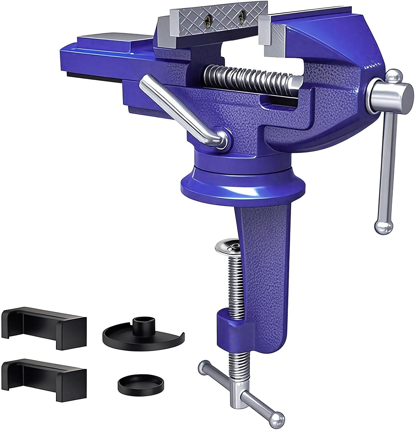 Table Vice Clamp 80mm, 360° Swivel Base Bench Vise Clamp, Portable Home Vise for Woodworking/Drilling/Metalworking