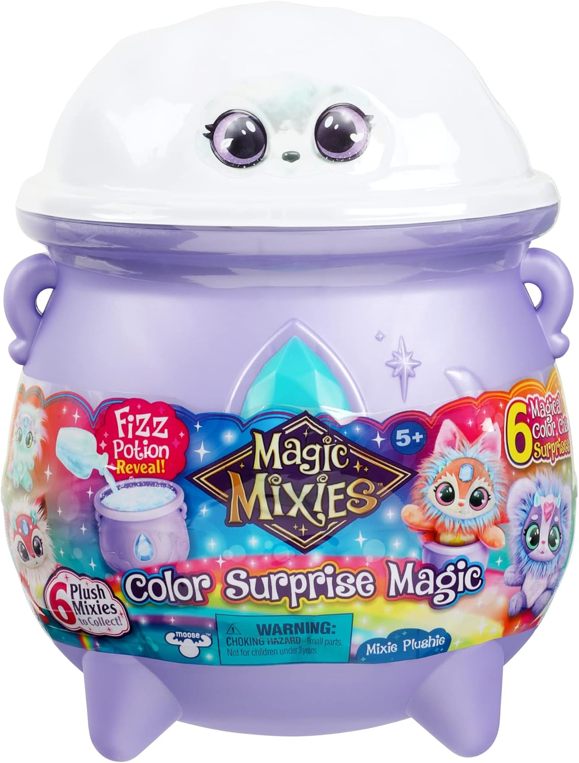 Magic Mixies Color Surprise Magic Cauldron. Reveal a Mixie Plushie from The Fizzing Cauldron and Discover 6 Magical Color Change Surprises - Styles May Vary - Non-Electronic Medium (Pack of 1)