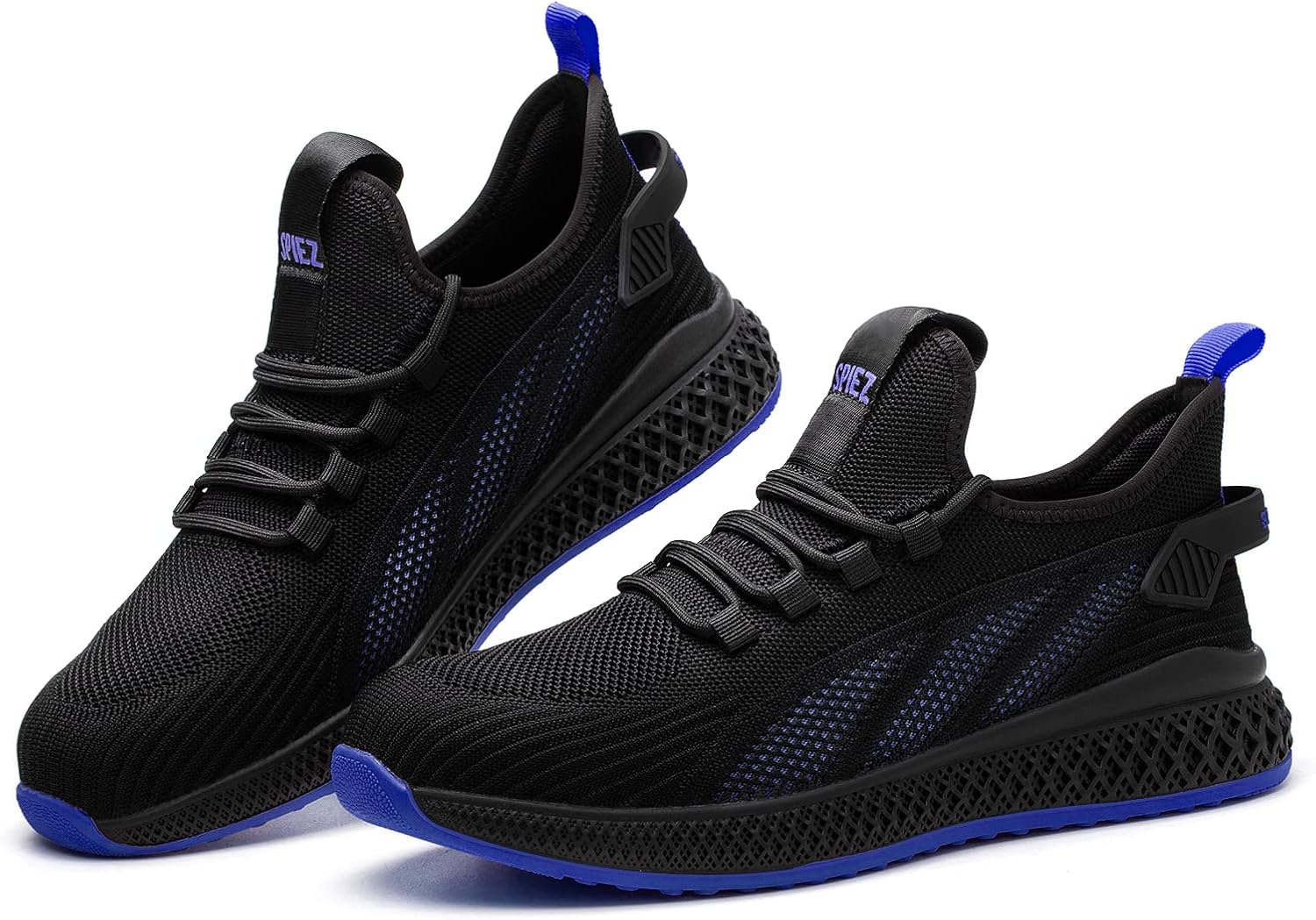 SPIEZ Unisex Safety Shoes with Composite Toe Cap, Puncture Proof Breathable Work Shoes for Men and Women, Slip on Fashion Sneakers for Work and Daily Wear