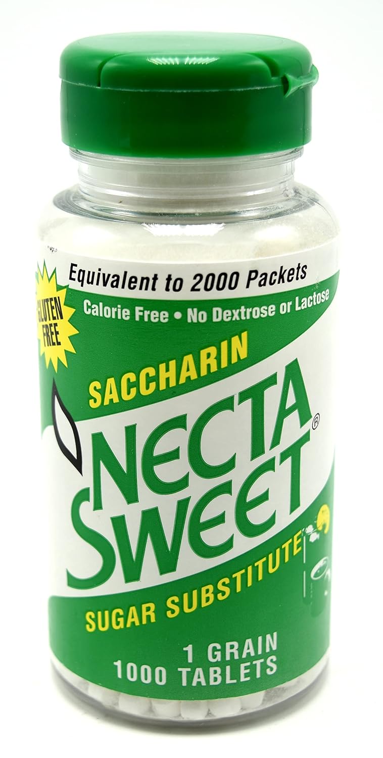 Necta Sweet Saccharin Tablets, 1-Grain 1000 Count, 2 Pack