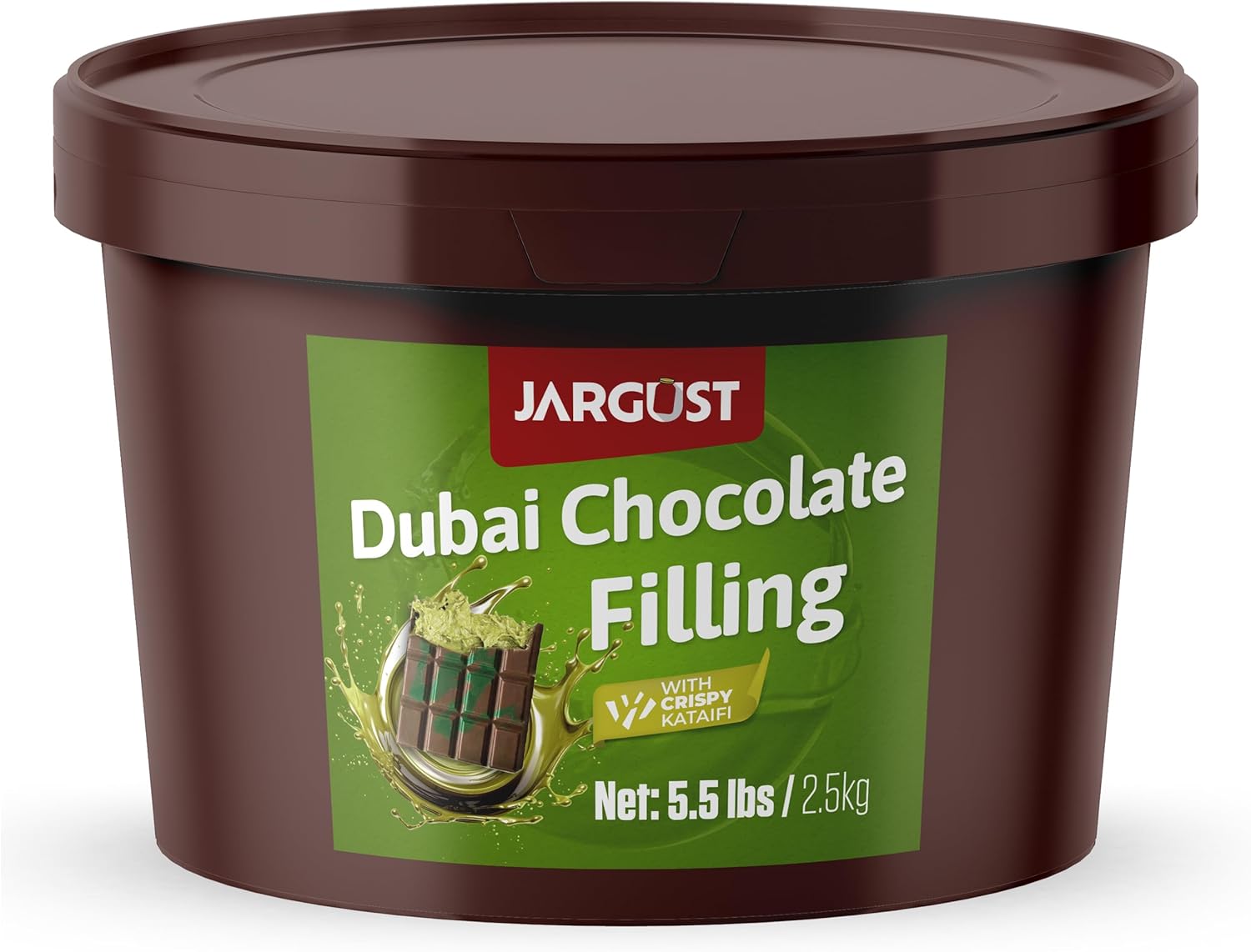Bulk Dubai Chocolate Bar Filling, 2.5 kg, Dubai Chocolate Bar Kit Mixture, Premium Paste, Luxurious Spread in Breakfasts, Desserts & Treats