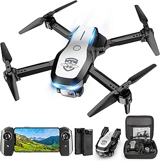 Drone with Camera 1080P FPV Foldable Drone for Beginners, Mini Drone with Altitude Hold, Auto-Follow, One Key Take Off/Land, Trajectory Flight, 3D Flip, 3 Speeds, Gravity Control,Toys for Boys Girls