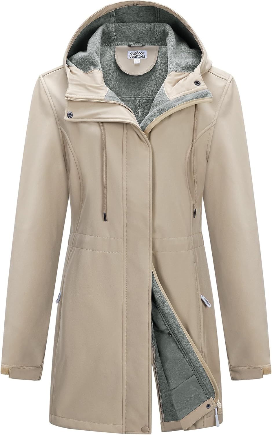 Outdoor Ventures Softshell Jacket Ladies Rain Jacket Functional Rain Coat Windbreaker Waterproof Hiking Jacket Breathable Outdoor Jacket with Hood for Spring Fall Winter