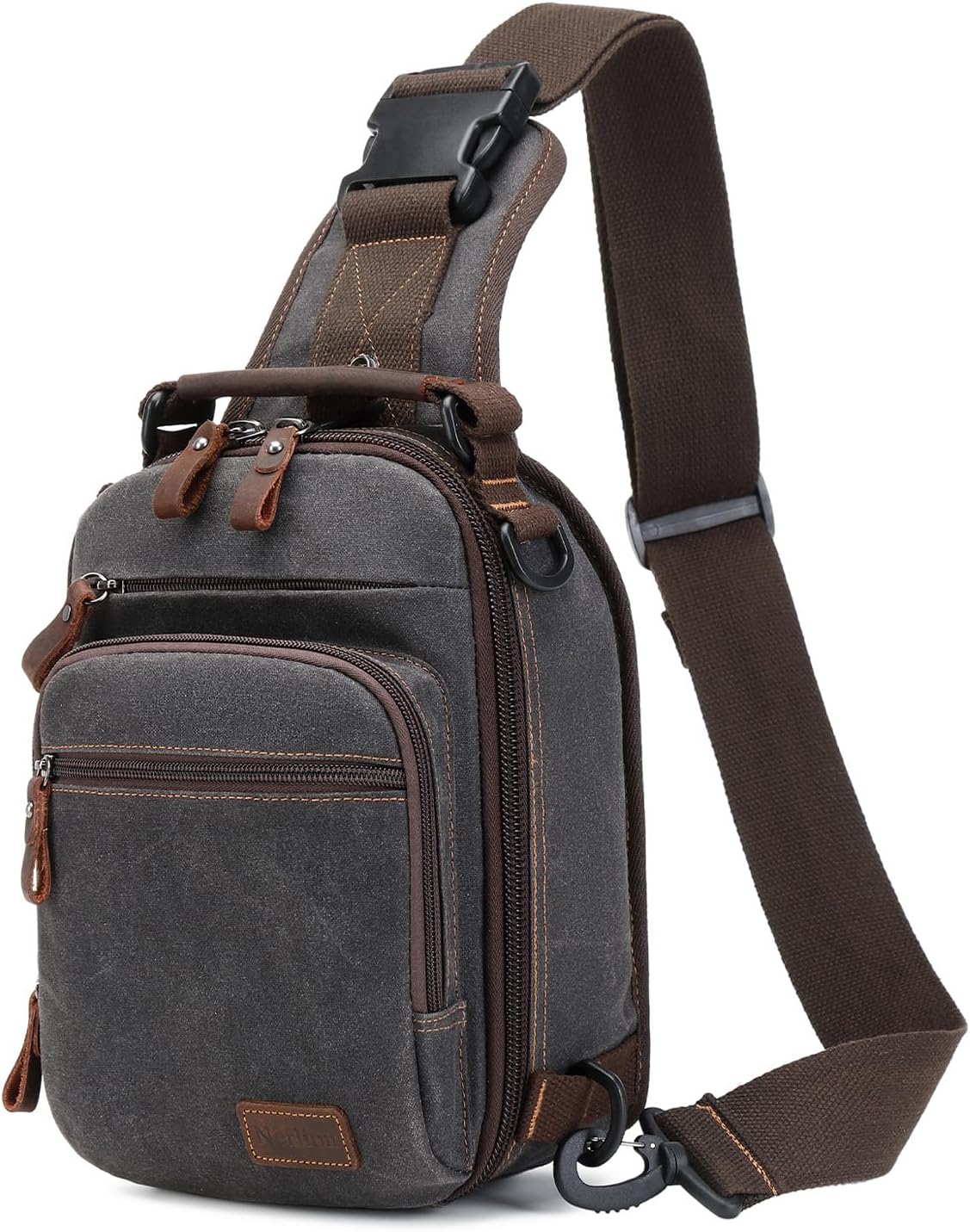 Nerlion Sling Bag for Men Waxed Canvas Crossbody Bag Chest Bag Water Resistant Shoulder Bag Casual Daypack